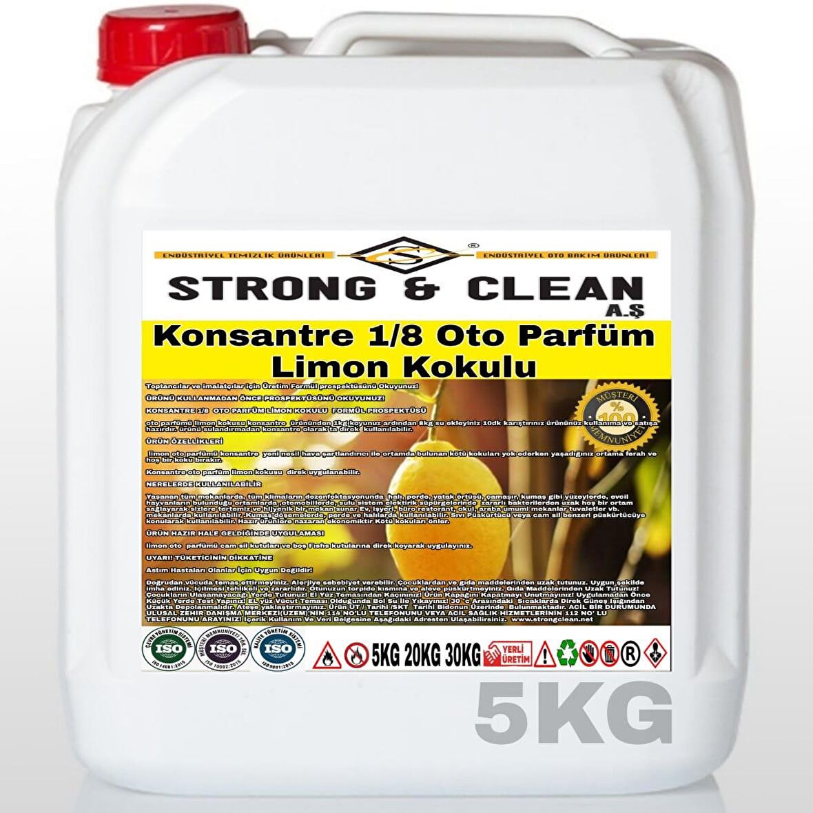 Oto Parfüm Konsantre 1/8 Limon Kokulu 5 Kg