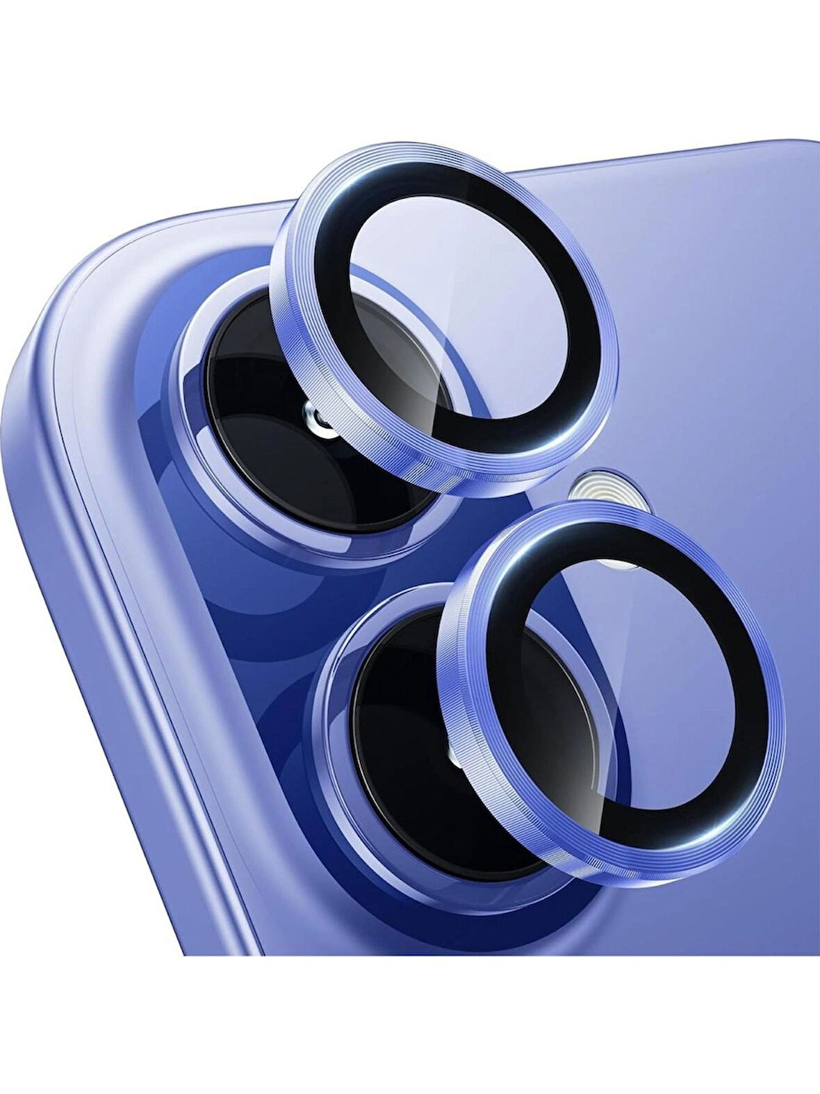 iPhone 16 Uyumlu Metal Çerçeveli Temperli Kamera Lens Koruyucu