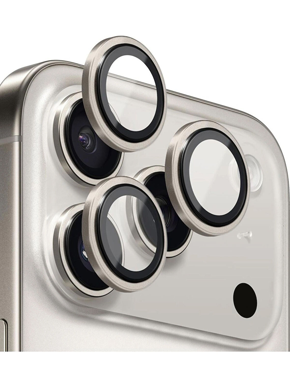 iPhone 17 PRO ve 17 PRO MAX Uyumlu Metal Çerçeveli Temperli Kamera Lens Koruyucu