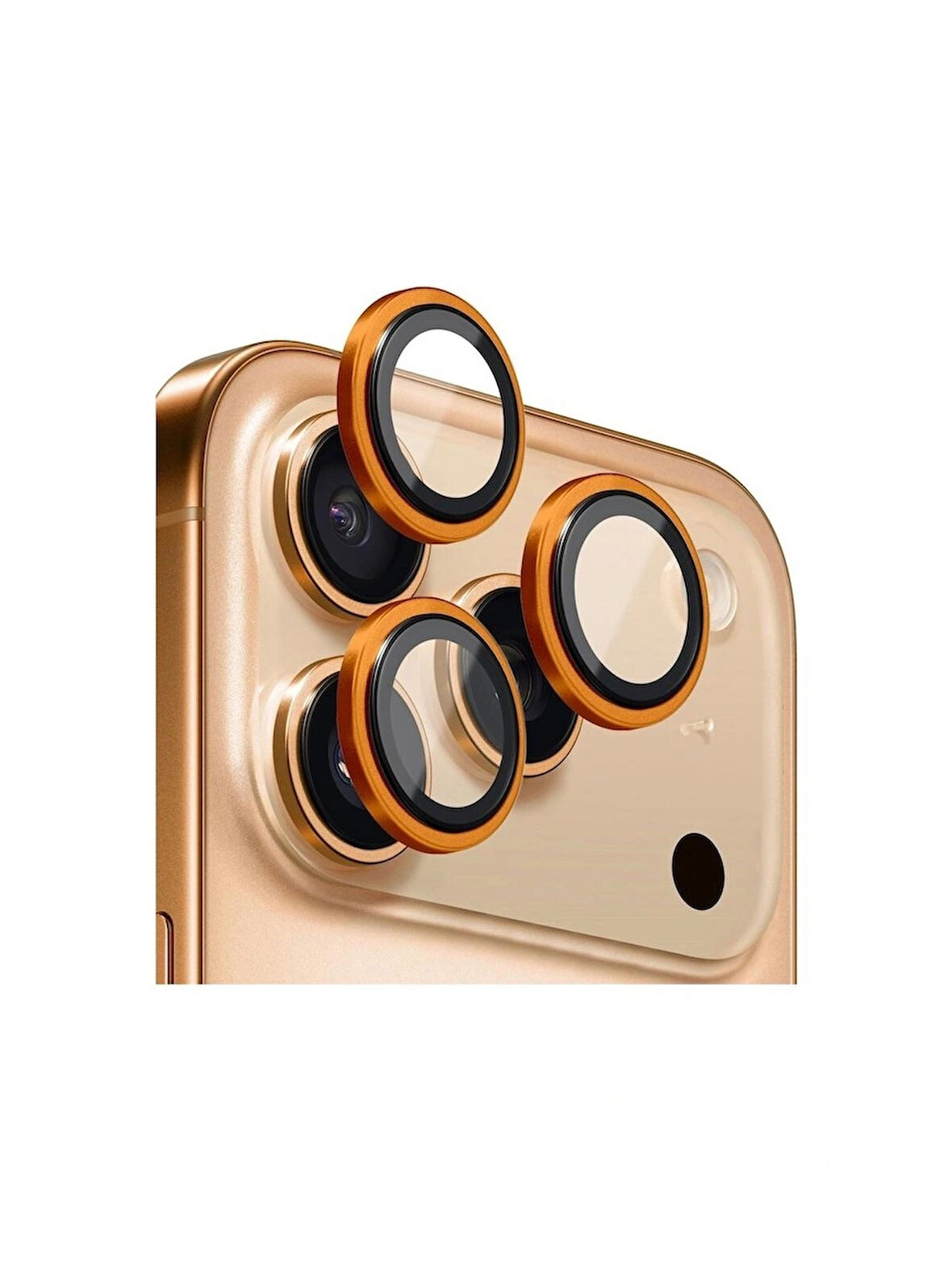 iPhone 17 PRO ve 17 PRO MAX Uyumlu Metal Çerçeveli Temperli Kamera Lens Koruyucu