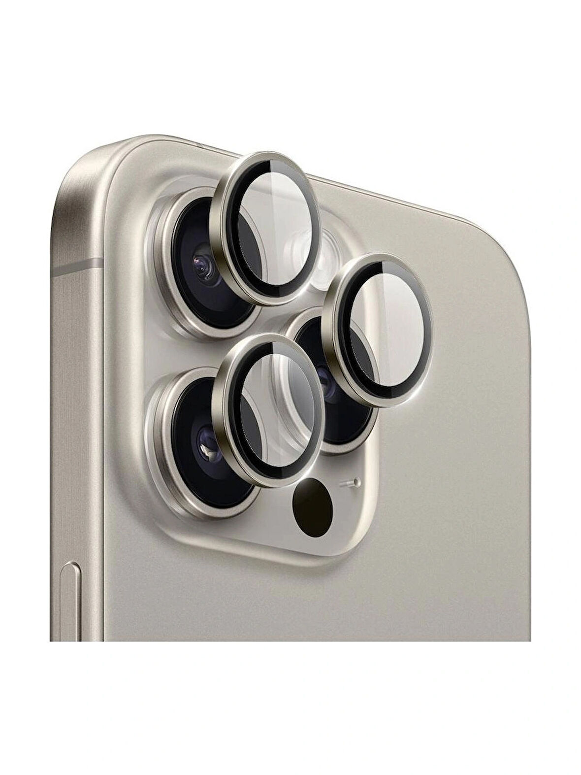 iPhone 16 PRO MAX Uyumlu Metal Çerçeveli Temperli Kamera Lens Koruyucu