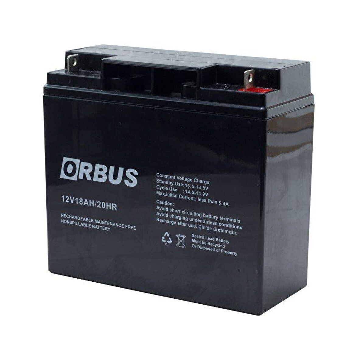 ORBUS 12 V 18 Ah 180*76*167 mm KURU AKÜ 6 Ay Garantili / Ücretsiz