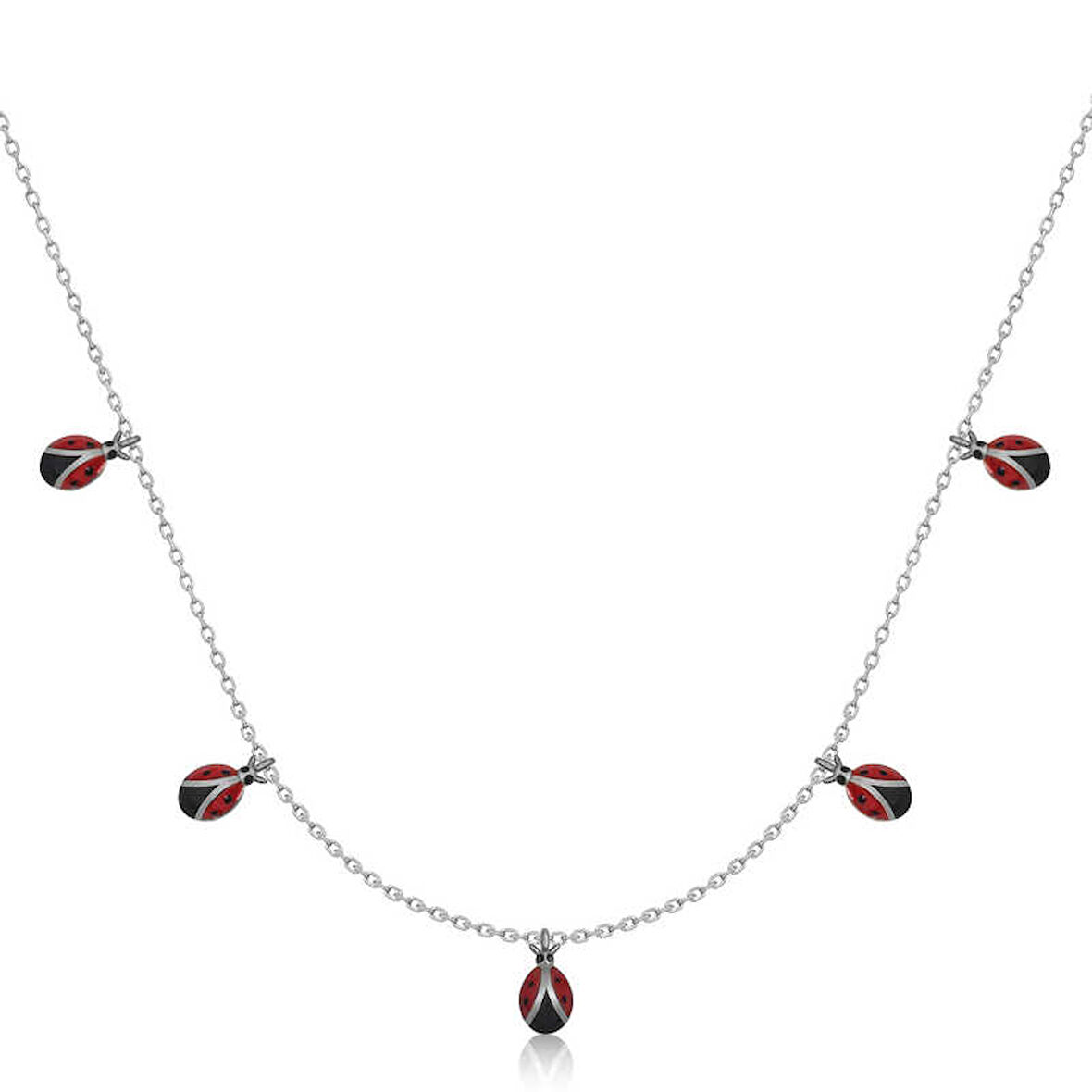 925 Ayar Gümüş Uğur Böceği Şans Kadın Kolye