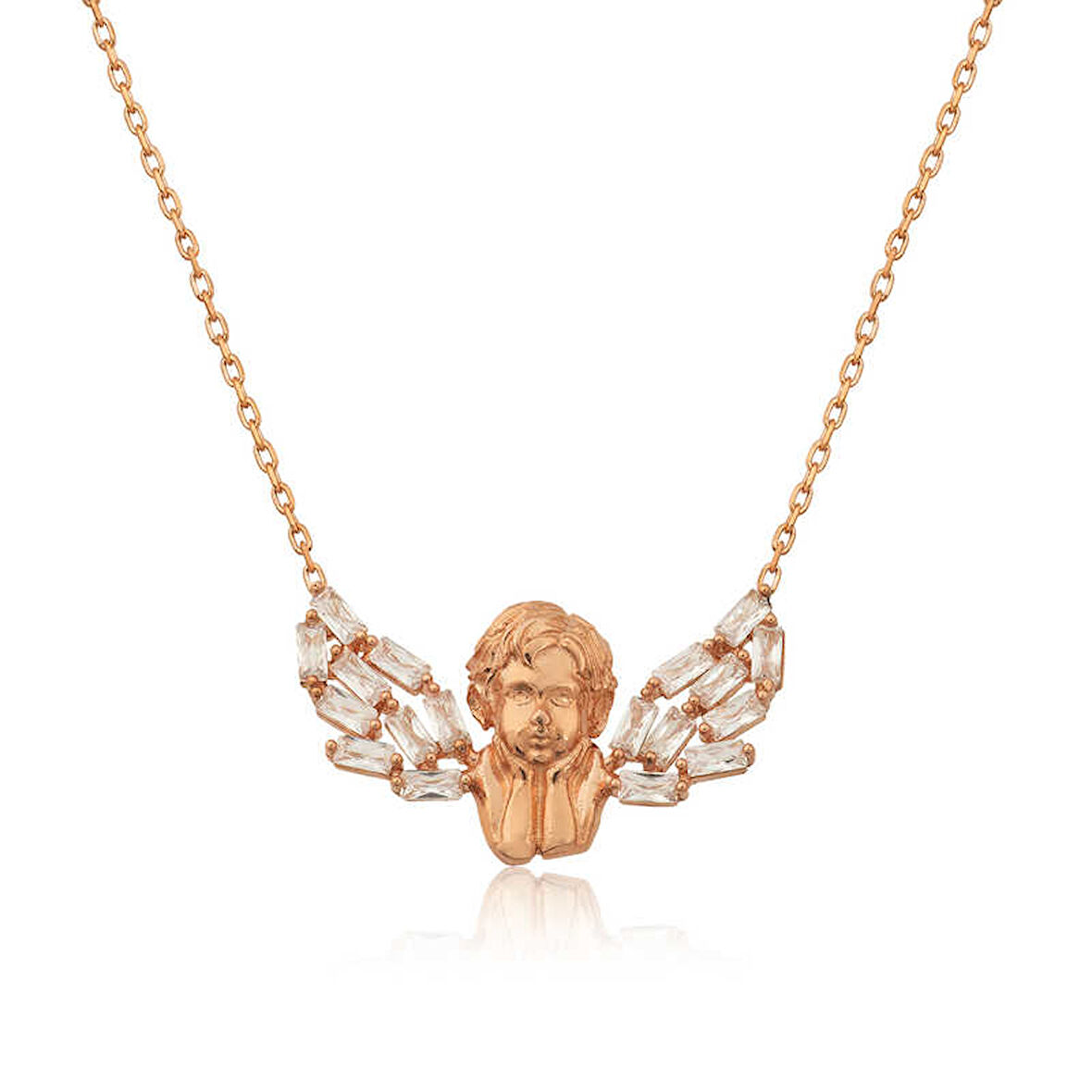 925 Ayar Gümüş Kanatlı Melek Kadın Gümüş Kolye