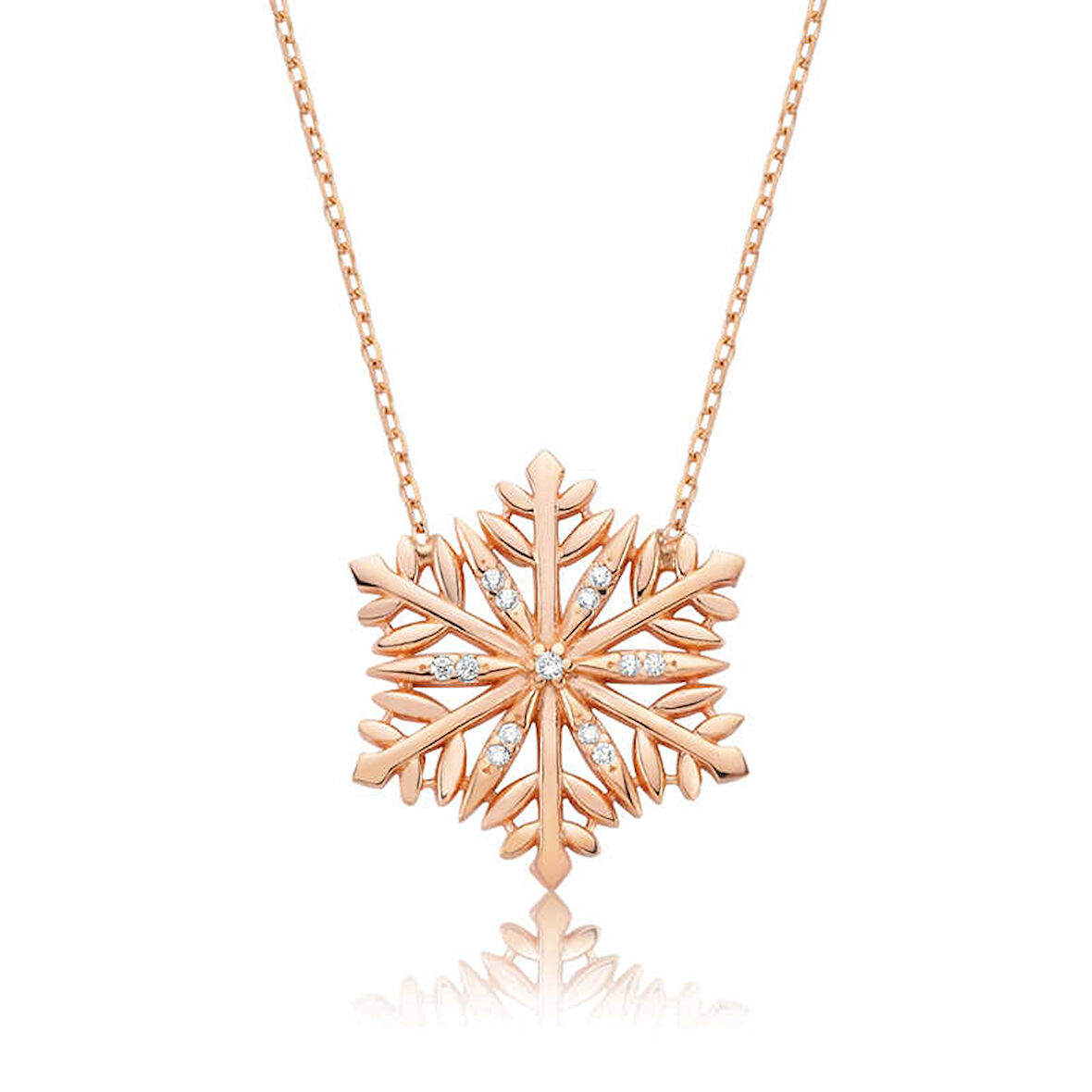 925 Ayar Gümüş Kar Tanesi Kadın Gümüş Kolye