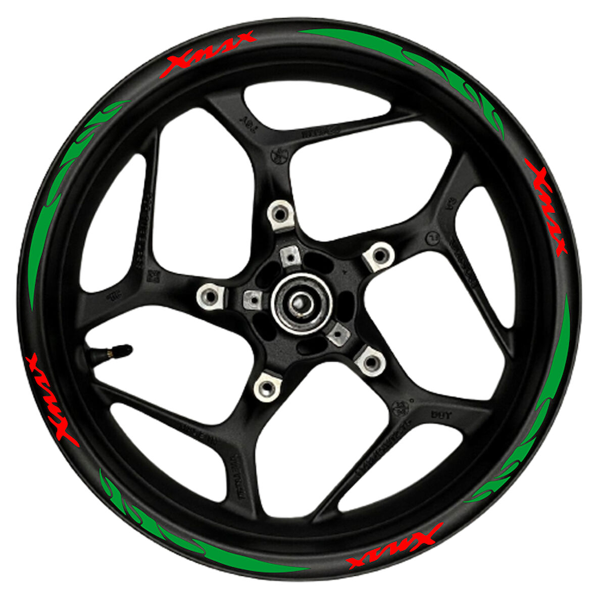 Xmax kırmızı yazılı  yeşil reflektif pençe şeritli