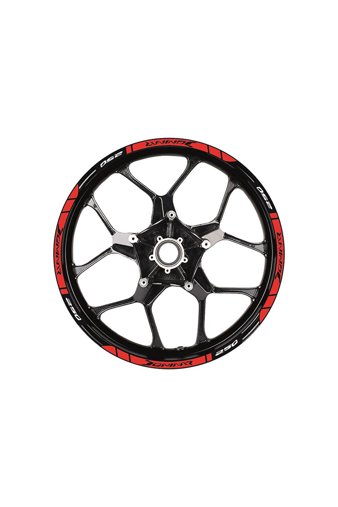 Bajaj Dominar 250 Baskılı Jant Dışı Şerit Motosiklet Sticker Etiket Modeli Kırmızı