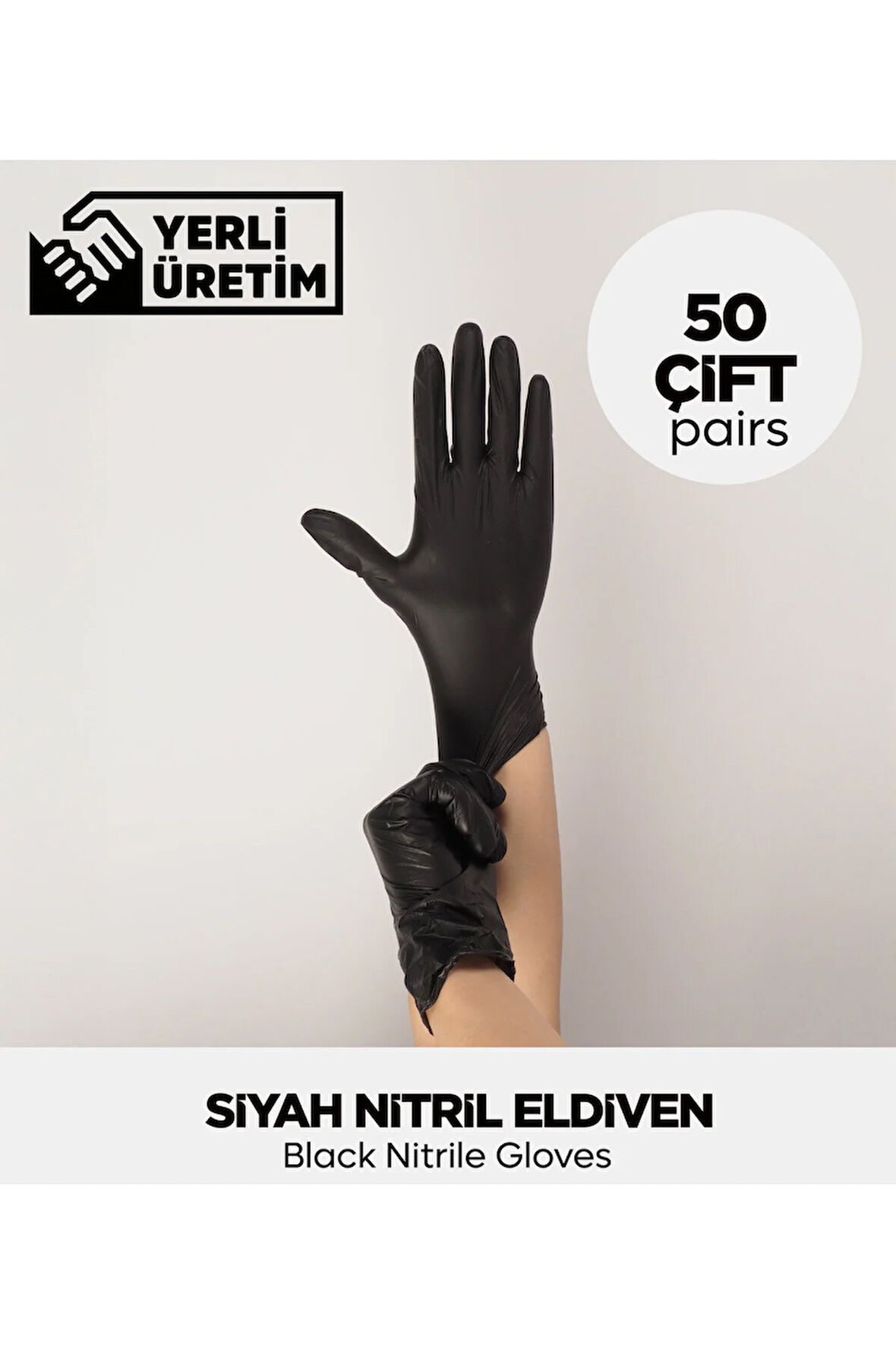 Çok Amaçlı Siyah Nitril Eldiven 50 Çift
