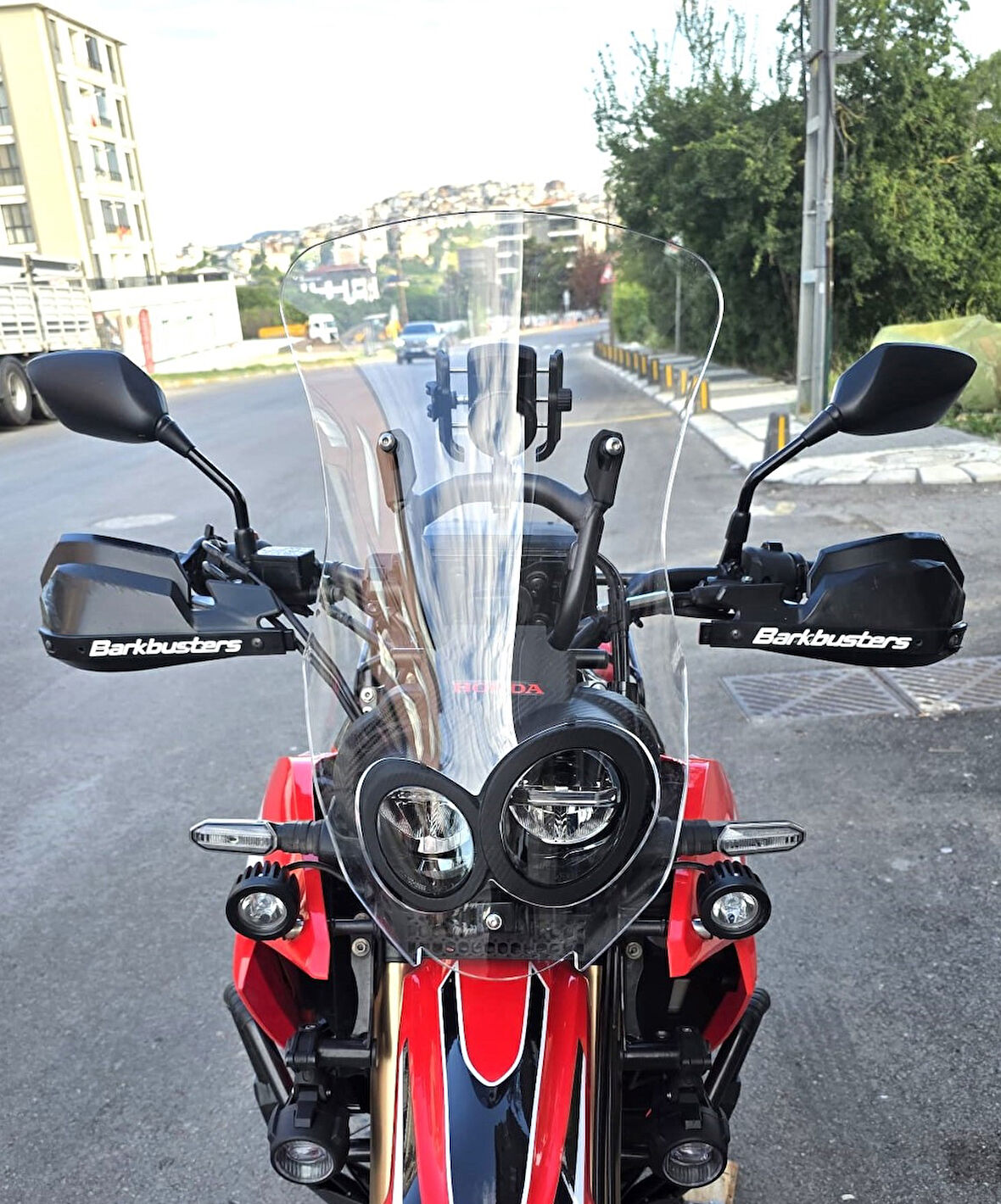 MOTOCAM Honda CRF 250 Rally Siperlik Ön Cam 2017-2025 Model 56cm Şeffaf Renkli 4mm