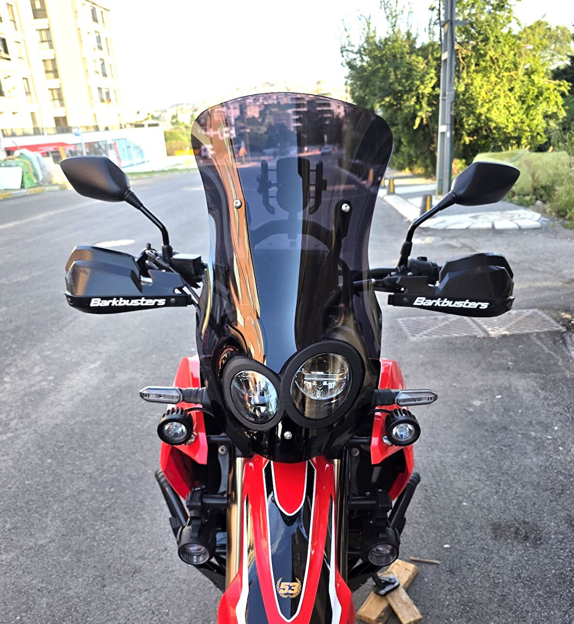 MOTOCAM Honda CRF 250 Rally Siperlik Ön Cam 2017-2025 Model 56cm Siyah Renkli 4mm