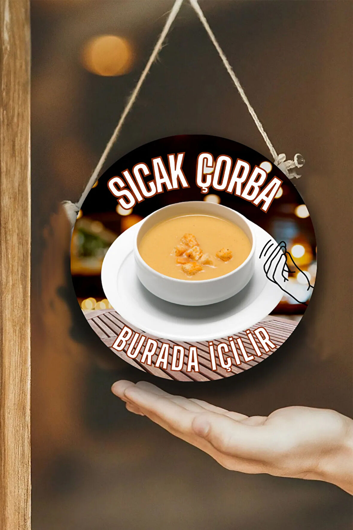 Çorba Salonu için Duvar, Kapı, Tek Taraflı Askılı Pano Karşılama Tabelası, Çorba Dükkanı Tablo Süsü
