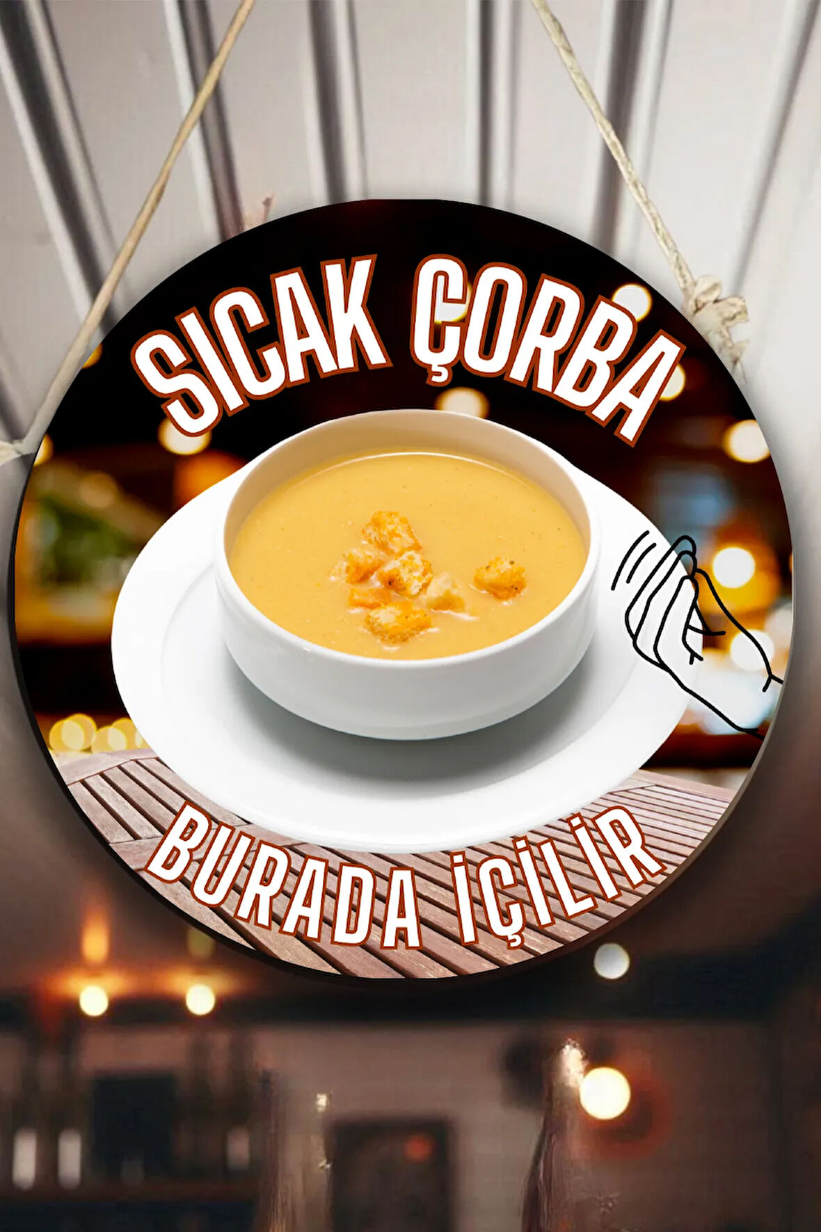 Çorba Salonu için Duvar, Kapı, Çift Taraflı Askılı Pano Karşılama Tabelası, Çorba Dükkanı Tablo Süsü