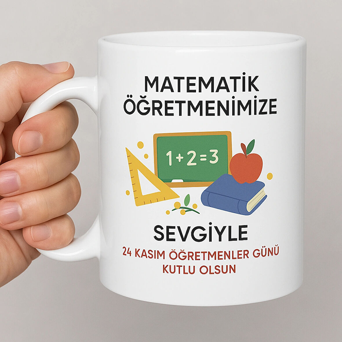 Kişiye Özel Öğretmenler Günü Kupa Bardak (matematik) | İsimli ve Branşlı Tasarım | Hediyelik Seramik Bardak