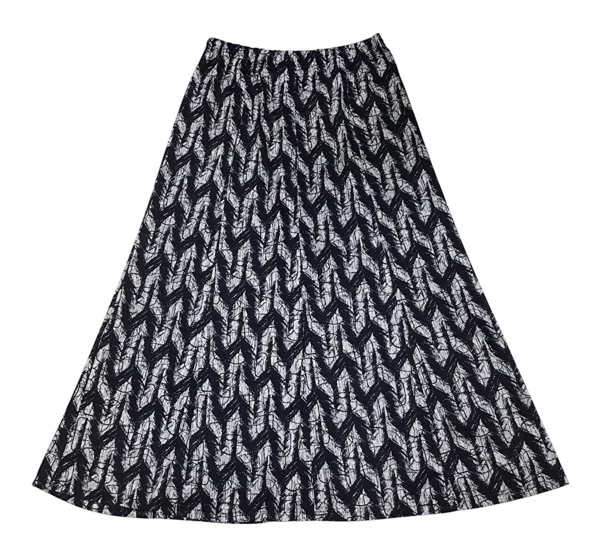 KADIN BELİ LASTİKLİ DESENLİ BALIK ETEK