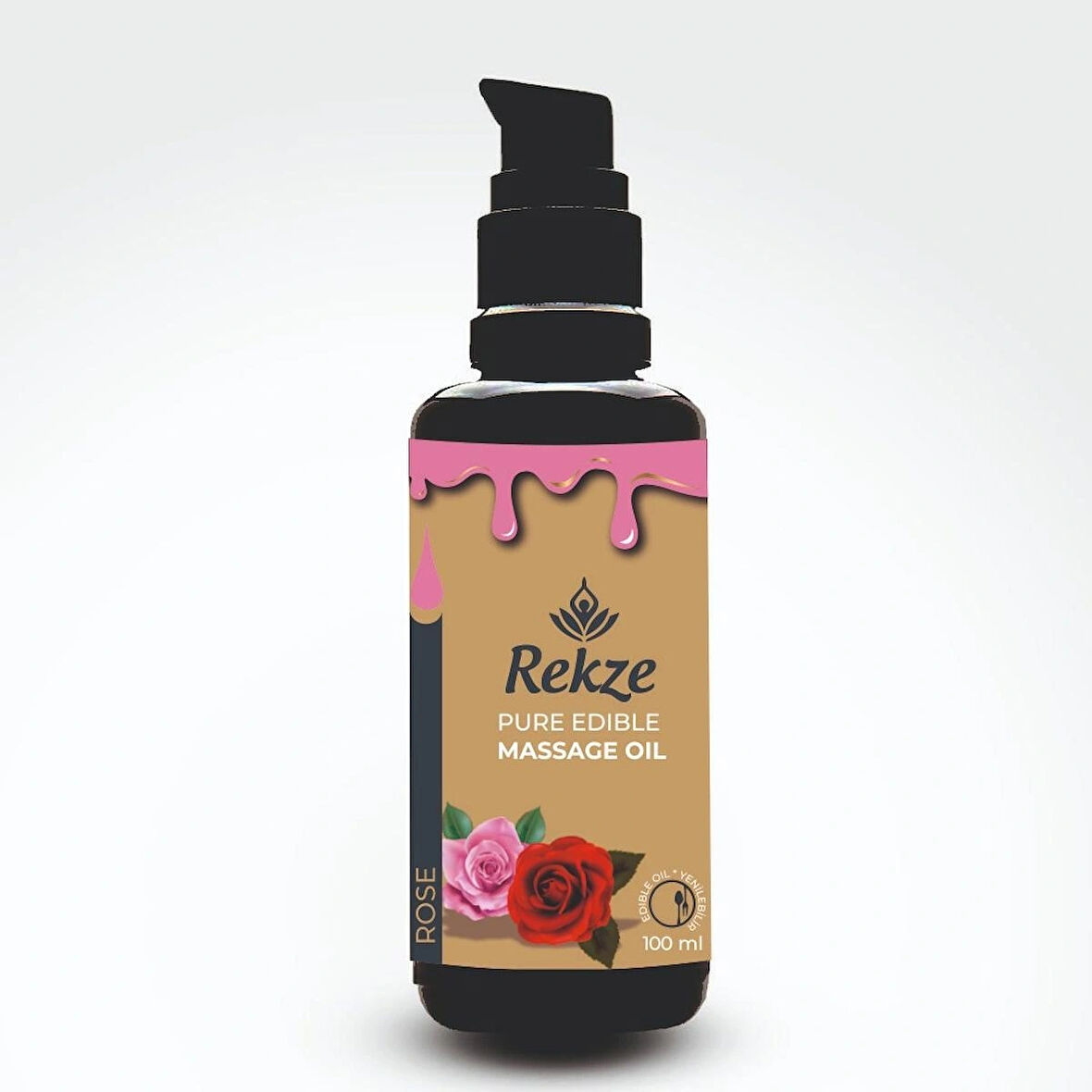 Rekze Gül Aromalı Yenilebilir Vücut Masaj Yağı 100 ml