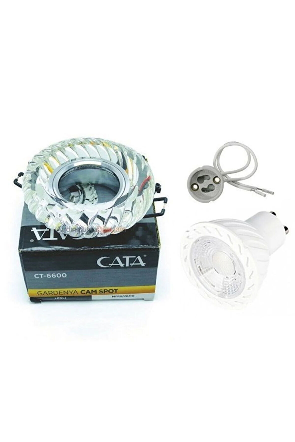 Led Çerçeveli Kristal Cam Spot Ct-6600 Takım beyaz ışık