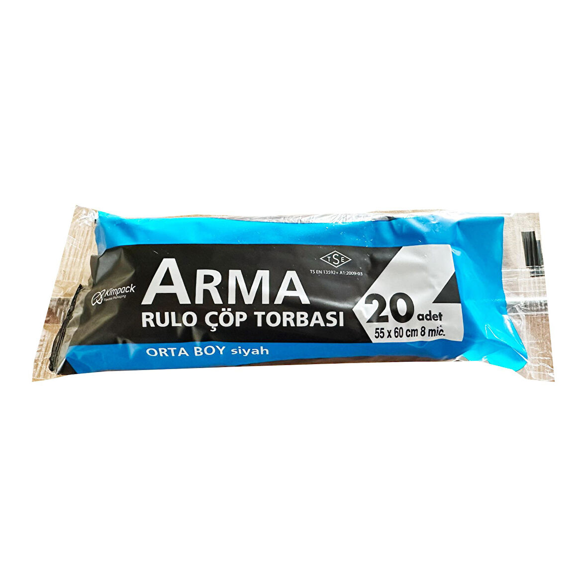 Arma Siyah Orta Boy 55 x 60 Cm. - 30 Litre Çöp Torbası Poşeti - 20 Adetlik 1 Rulo