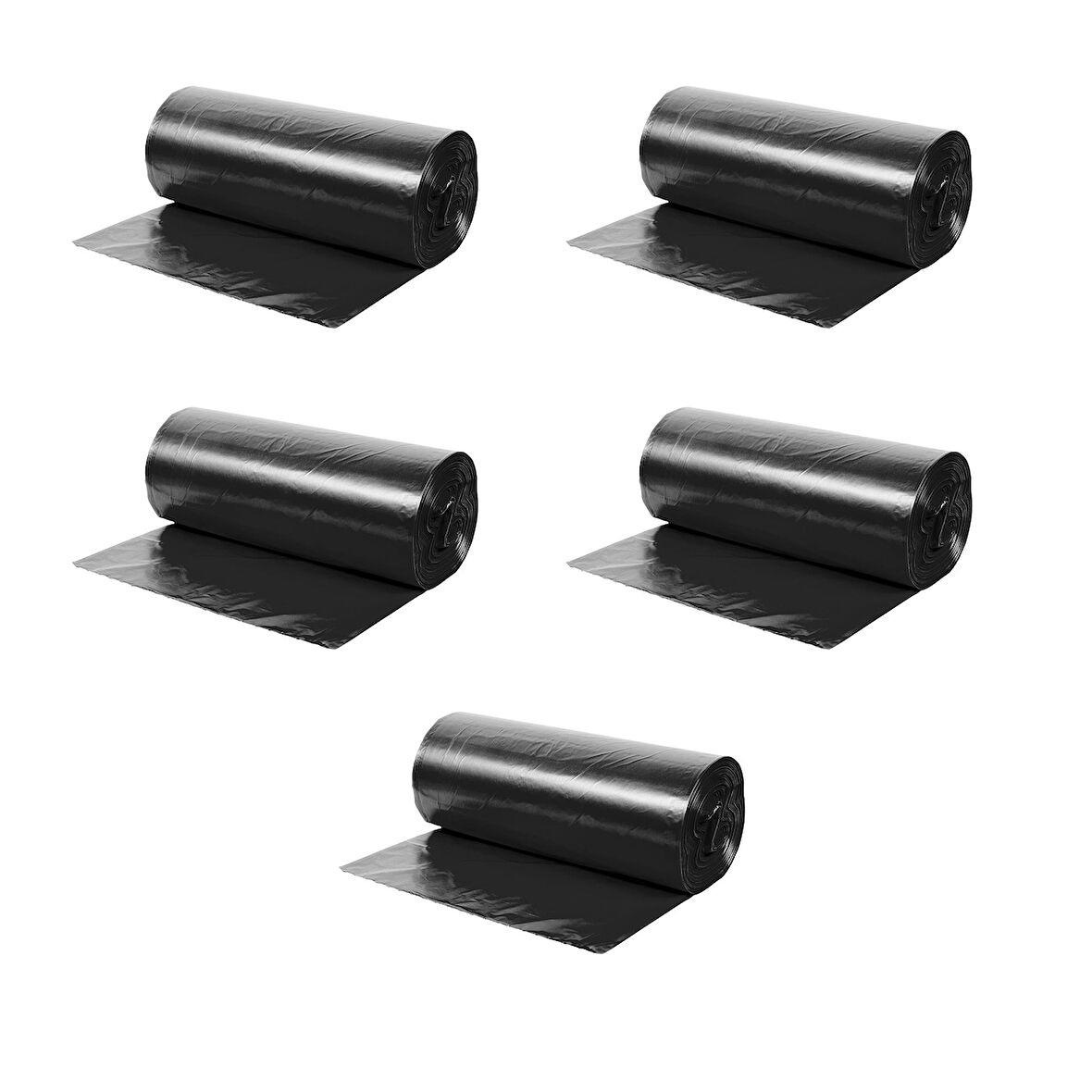 Endüstriyel Jumbo Boy Siyah Çöp Torbası Poşeti - 700 Gr. - 90 Litre - 80 x 110 Cm / 10 Adetlik 5 Rulo