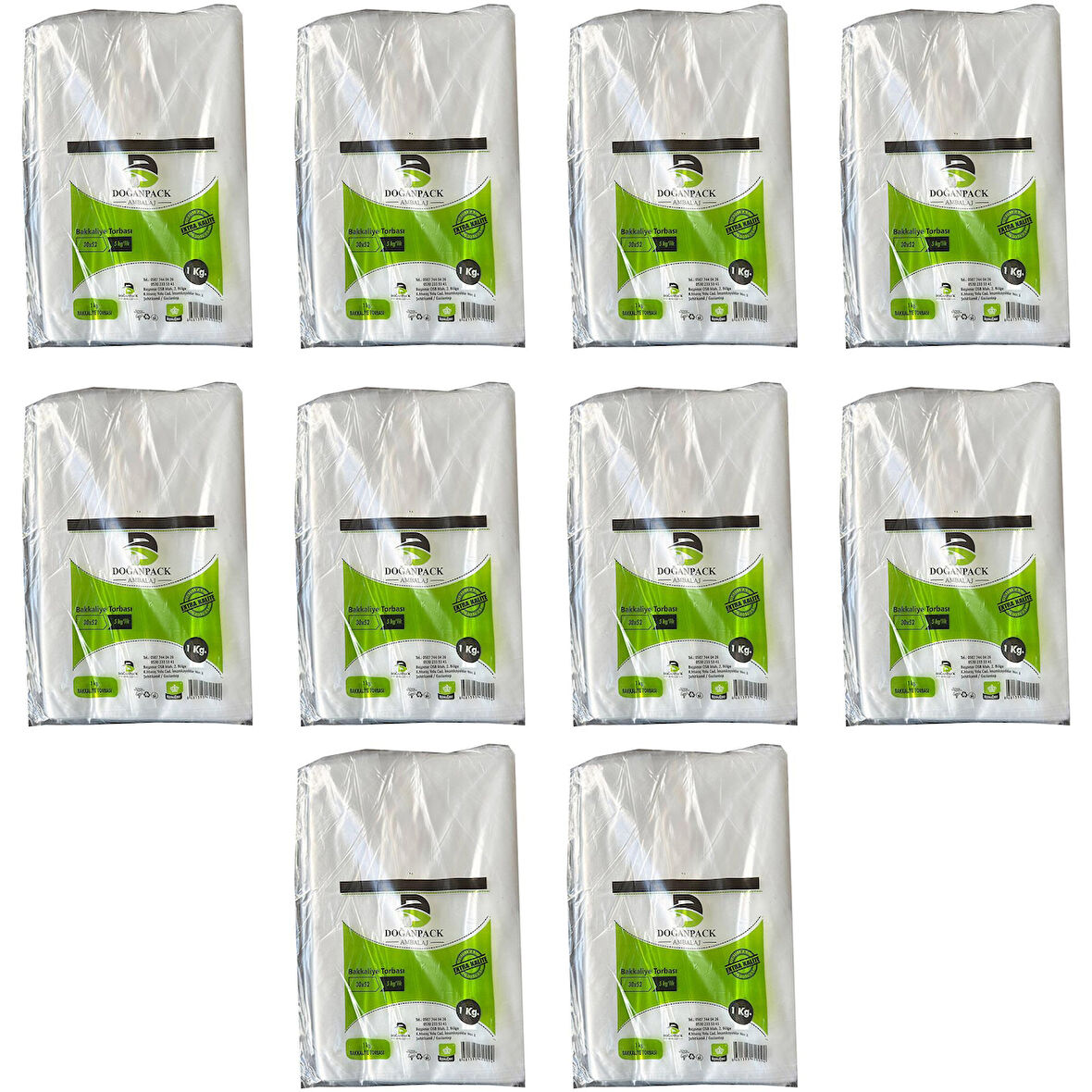 Doğanpack Şeffaf Naylon 5 lik 30x52 Cm. Bakkaliye Poşeti Torbası - 10 Kg. -Ort. 850 Adet - 10 Paket