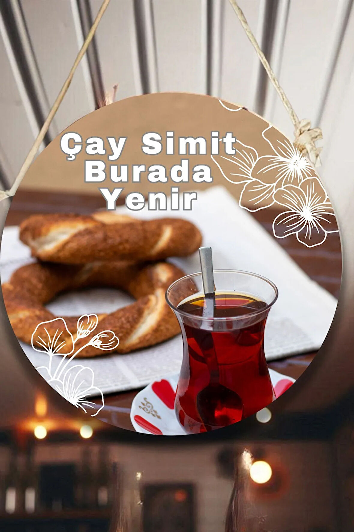 Simit Salonu Için Duvar, Kapı, Çift Taraflı Askılı Pano Karşılama Tabelası, Tablo Süs Dekor
