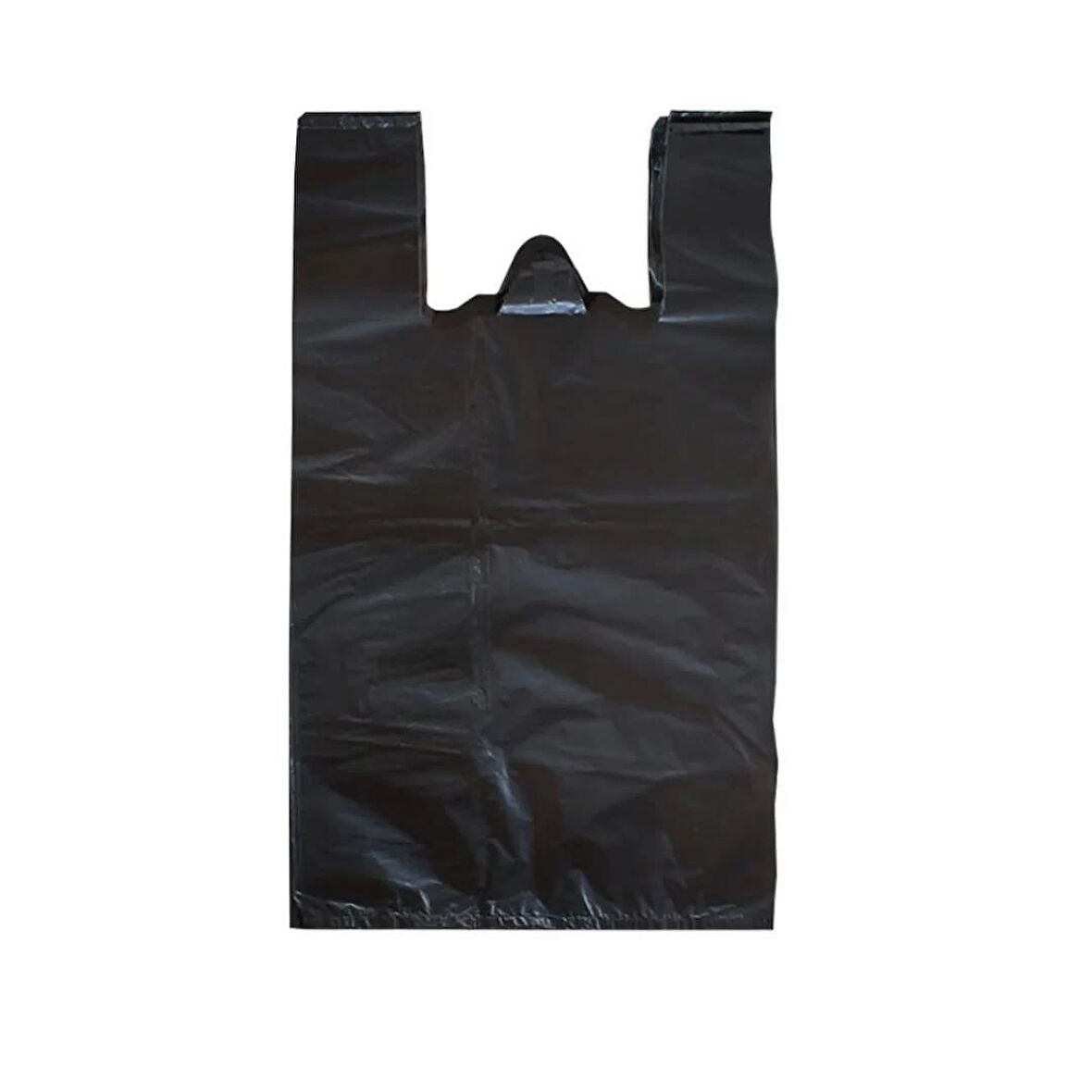 Siyah Dökme Market Poşeti Torbası - Hışır Atlet Poşet - Battal Boy - 37 x 70 Cm. - 1 Kg.