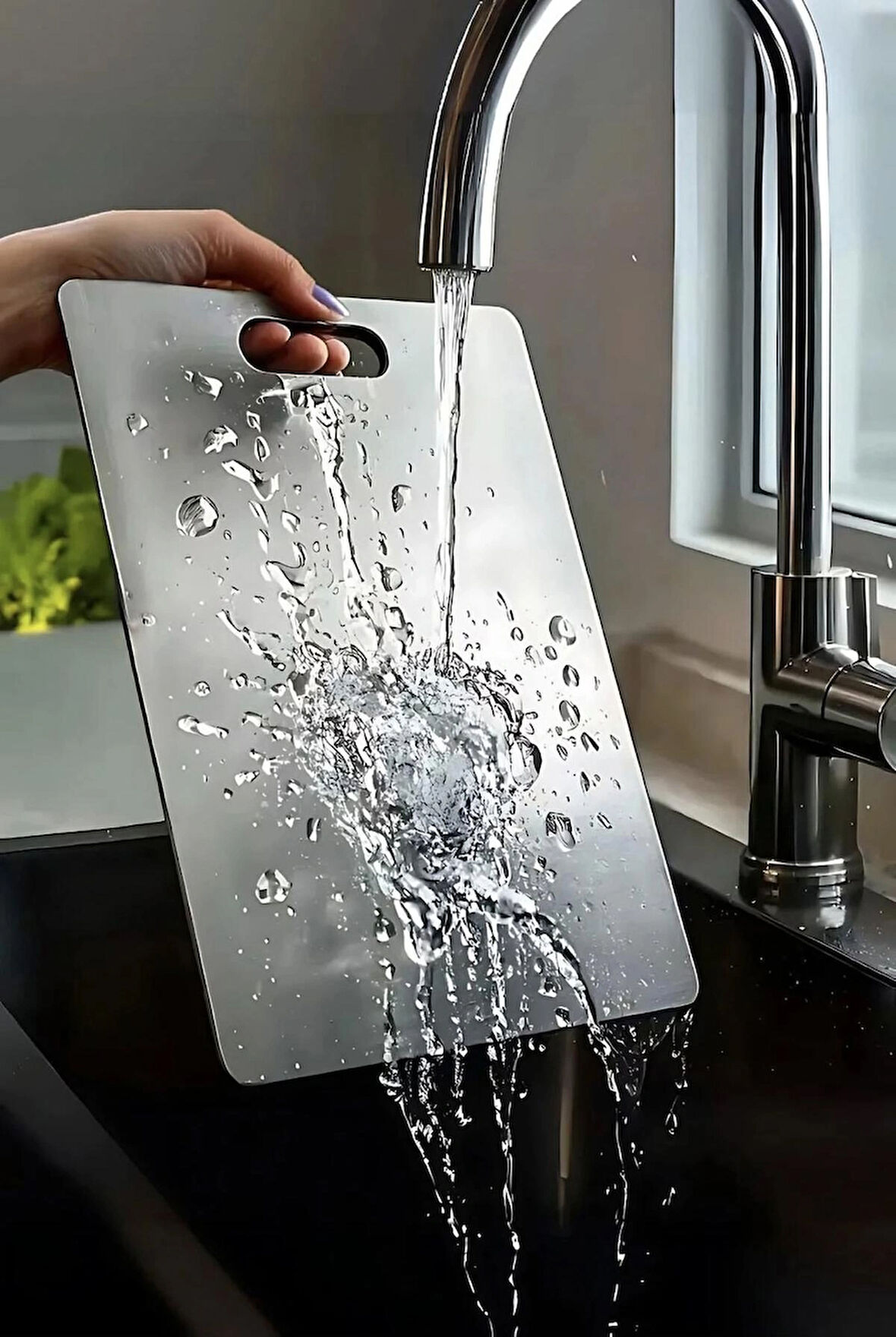 Perotti Cutmate Paslanmaz Çelik Antibakteriyel Mutfak Kesme Tahtası 24x34cm