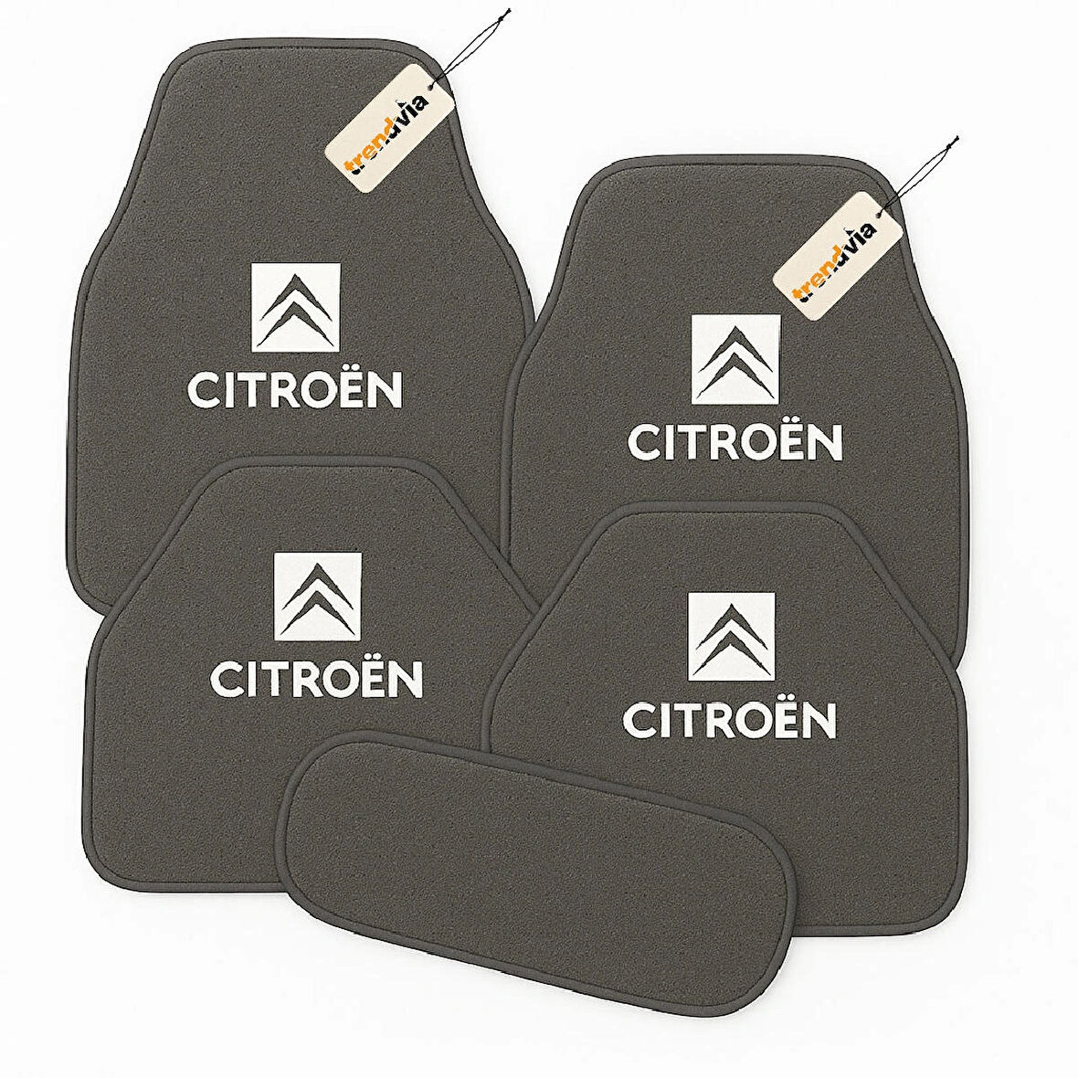 Gri Renk Citroën İçin Özel Tasarım 5’li Oto Halı Paspas Takımı – Kaymaz Zeminli, Kaliteli ve Şık Araba Paspası