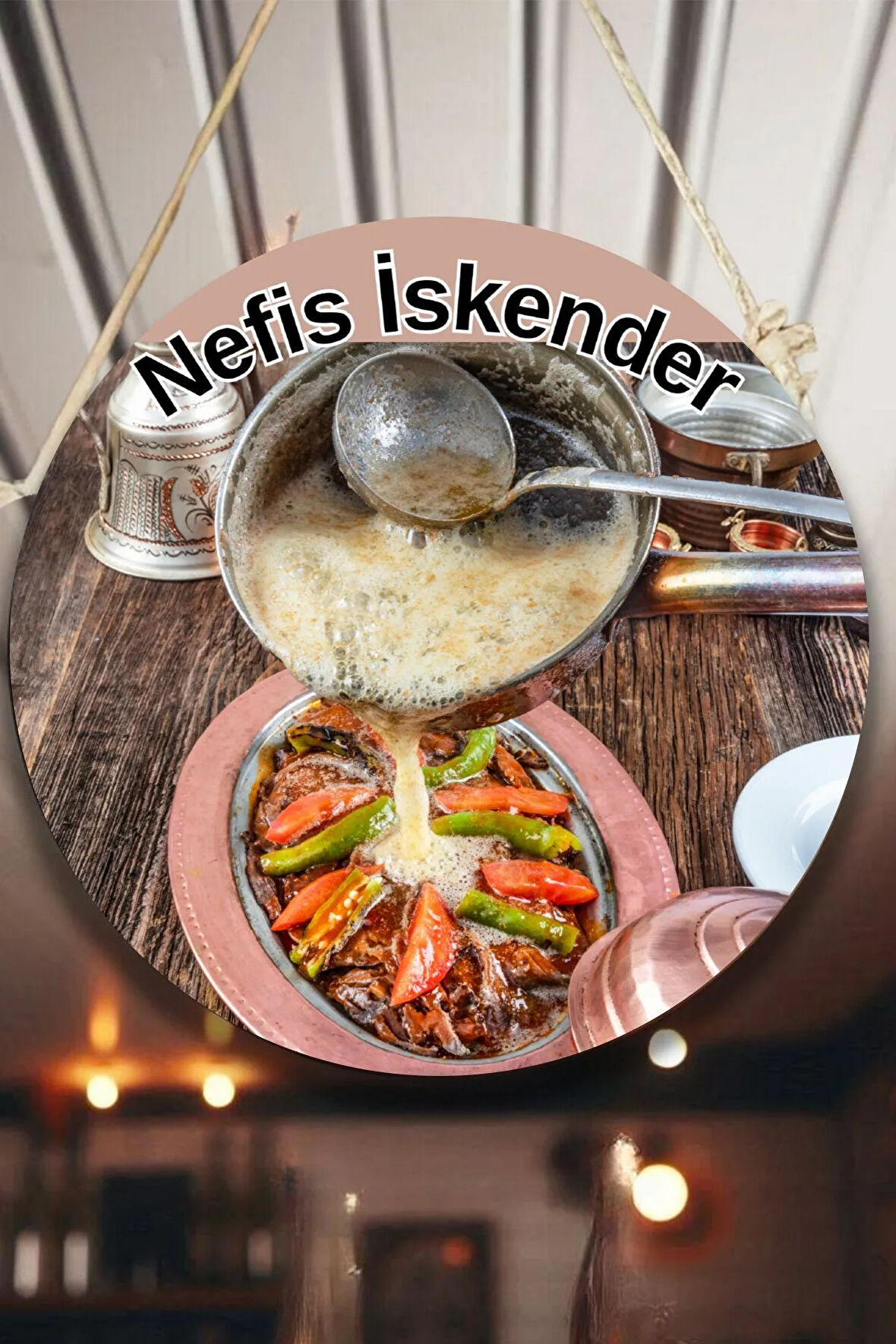 İskender Salonu Için Duvar, Kapı, Çift Taraflı Askılı Pano Karşılama Tabelası, Restoran Süs Dekor