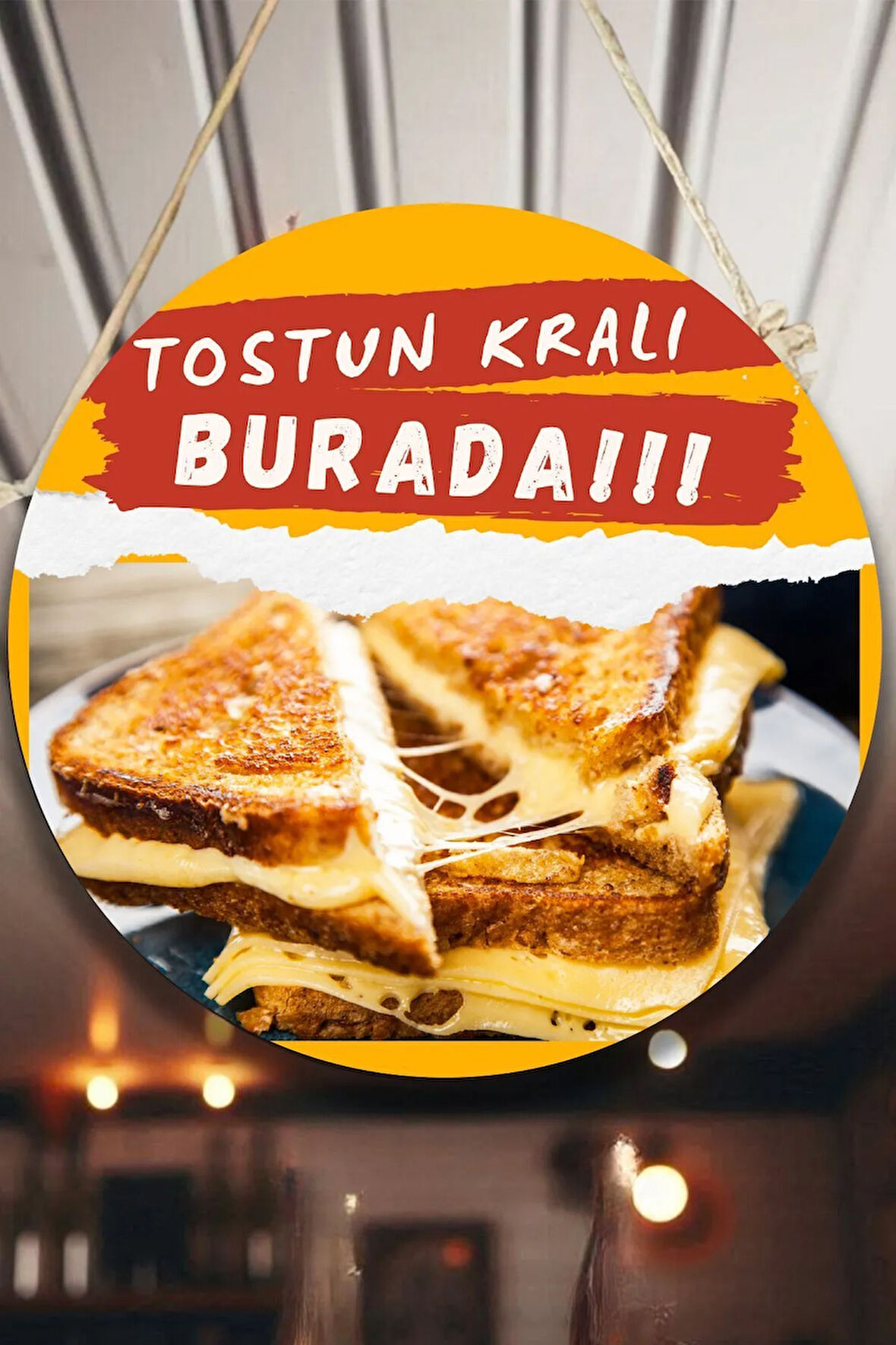 Tost Dükkanı Için Duvar, Kapı, Çift Taraflı Askılı Pano Karşılama Tabelası, Restoran Cafe Süs Dekor