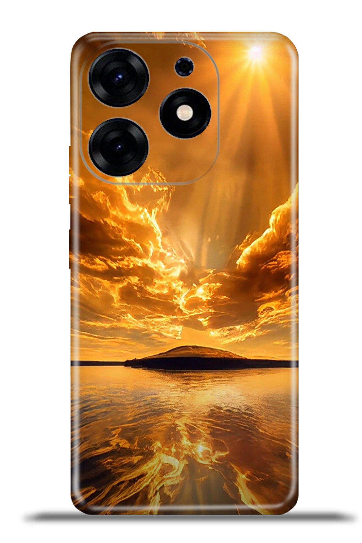 Tecno Spark 10 Pro Esnek Silikon Kamera Koruma 4k Desenli Özel Tasarım - Sıcak Günbatımı