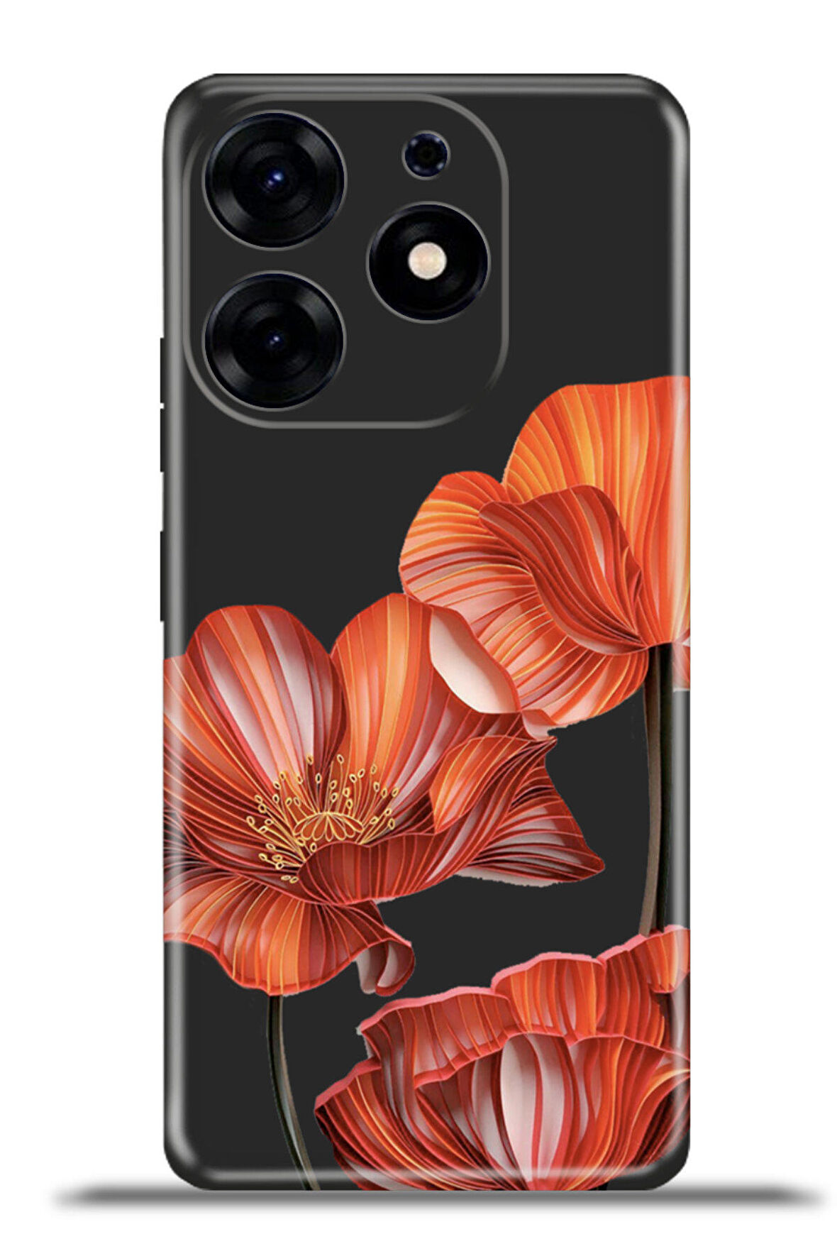Tecno Spark 10 Pro Esnek Silikon Kamera Koruma 4k Desenli Özel Tasarım - Red Beauty