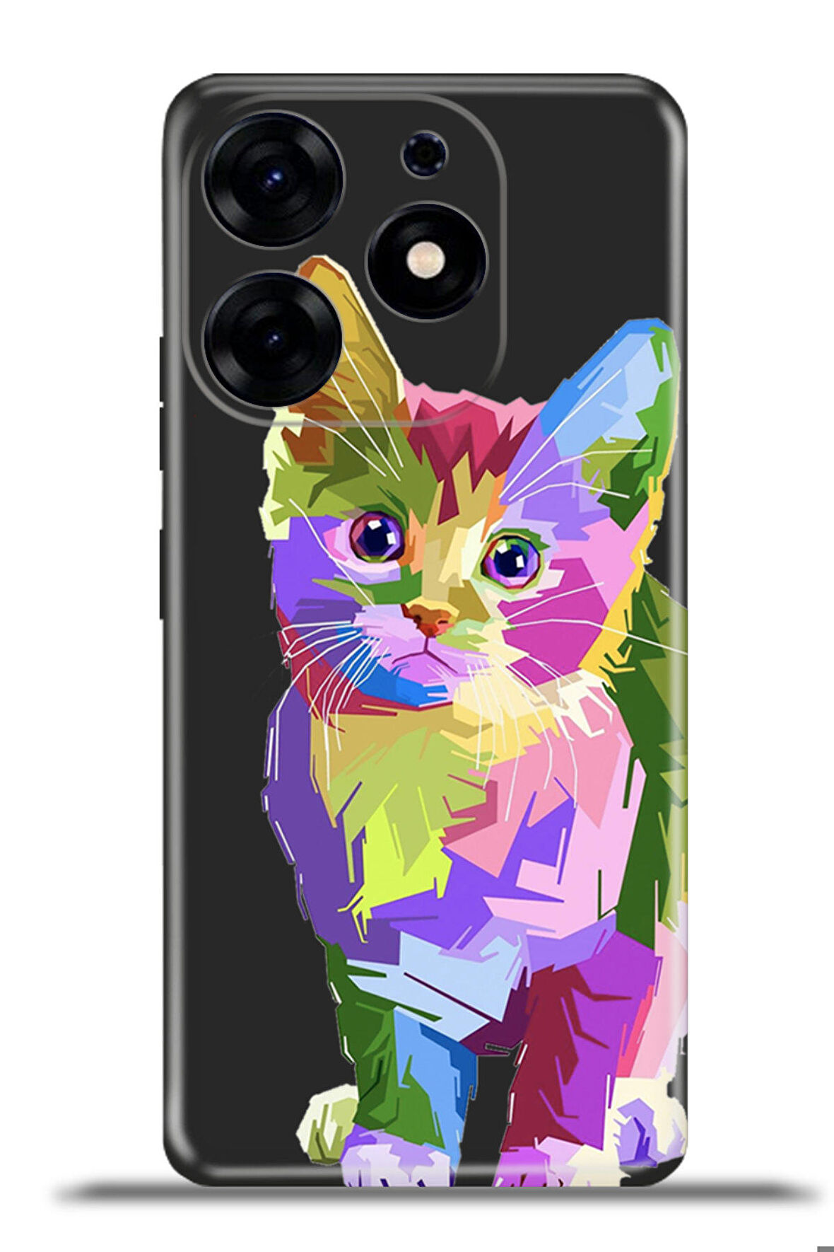 Tecno Spark 10 Pro Esnek Silikon Kamera Koruma 4k Desenli Özel Tasarım - Cat Prisma