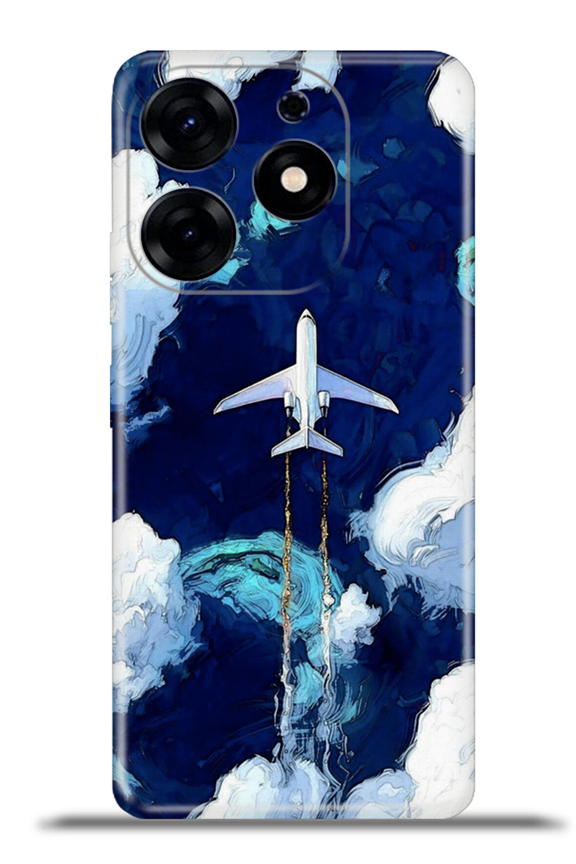 Tecno Spark 10 Pro Esnek Silikon Kamera Koruma 4k Desenli Özel Tasarım - Uçak Yolculuğu