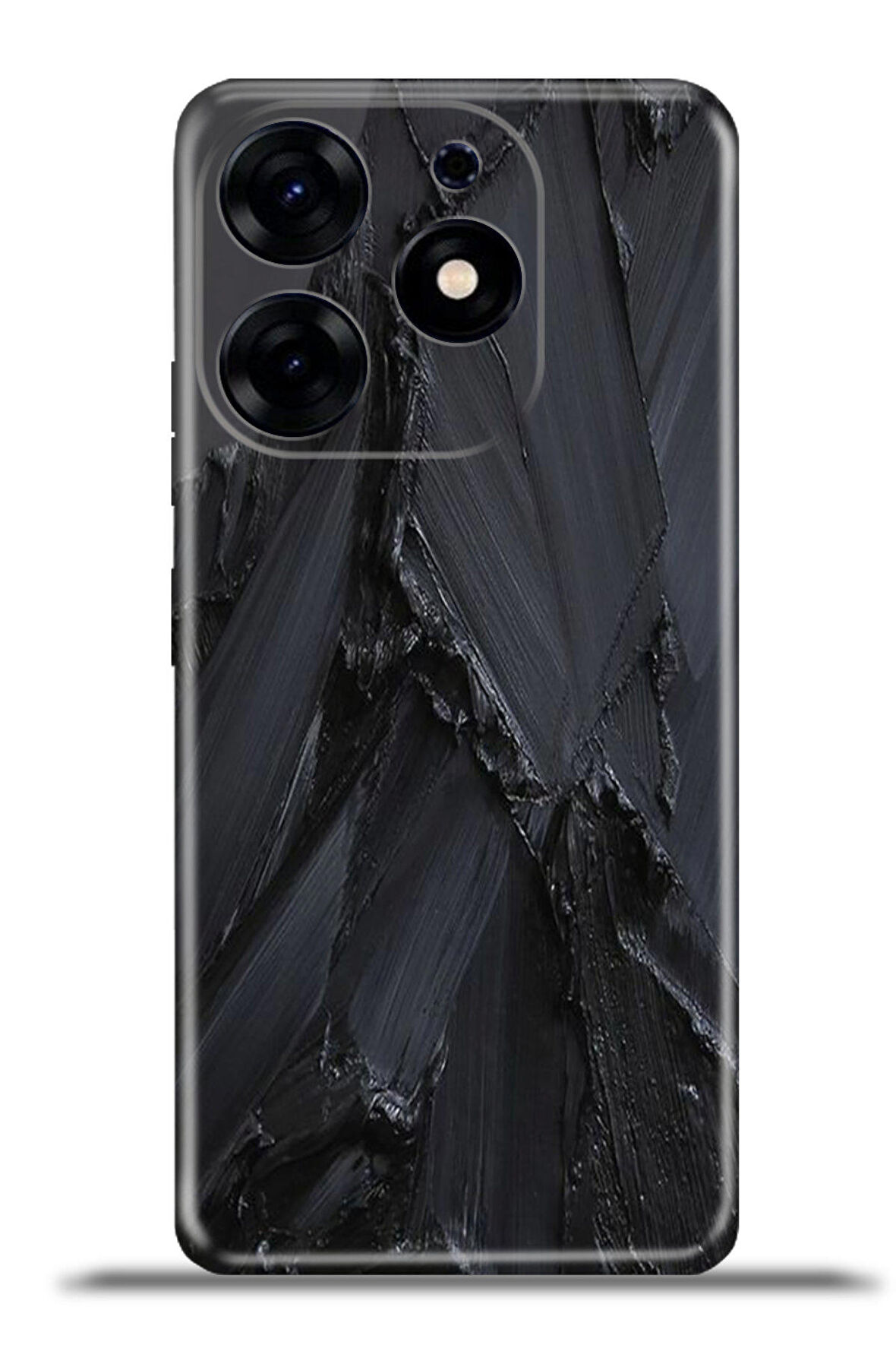 Tecno Spark 10 Pro Esnek Silikon Kamera Koruma 4k Desenli Özel Tasarım - Siyah Beton