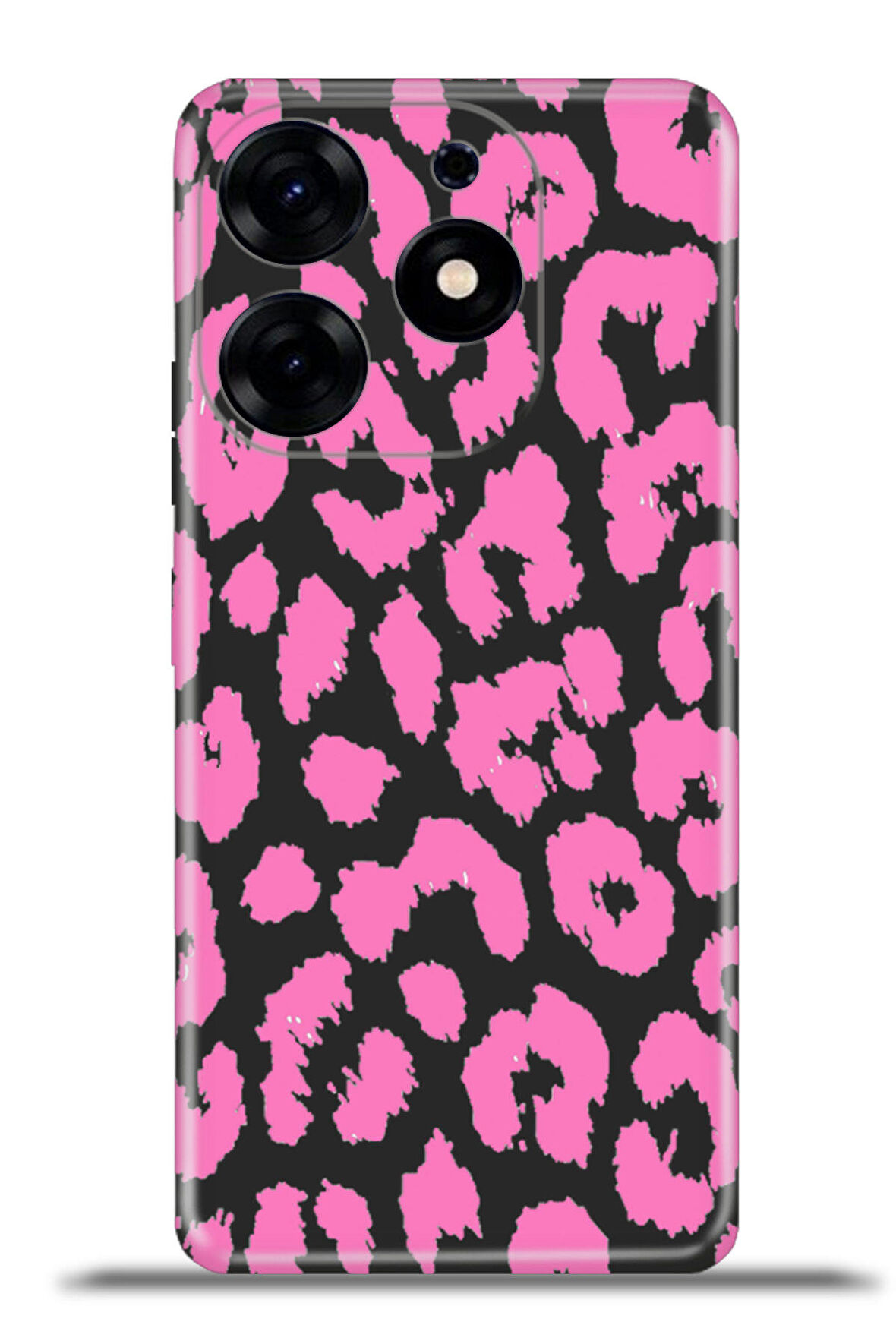 Tecno Spark 10 Pro Esnek Silikon Kamera Koruma 4k Desenli Özel Tasarım - Pembe Leopar