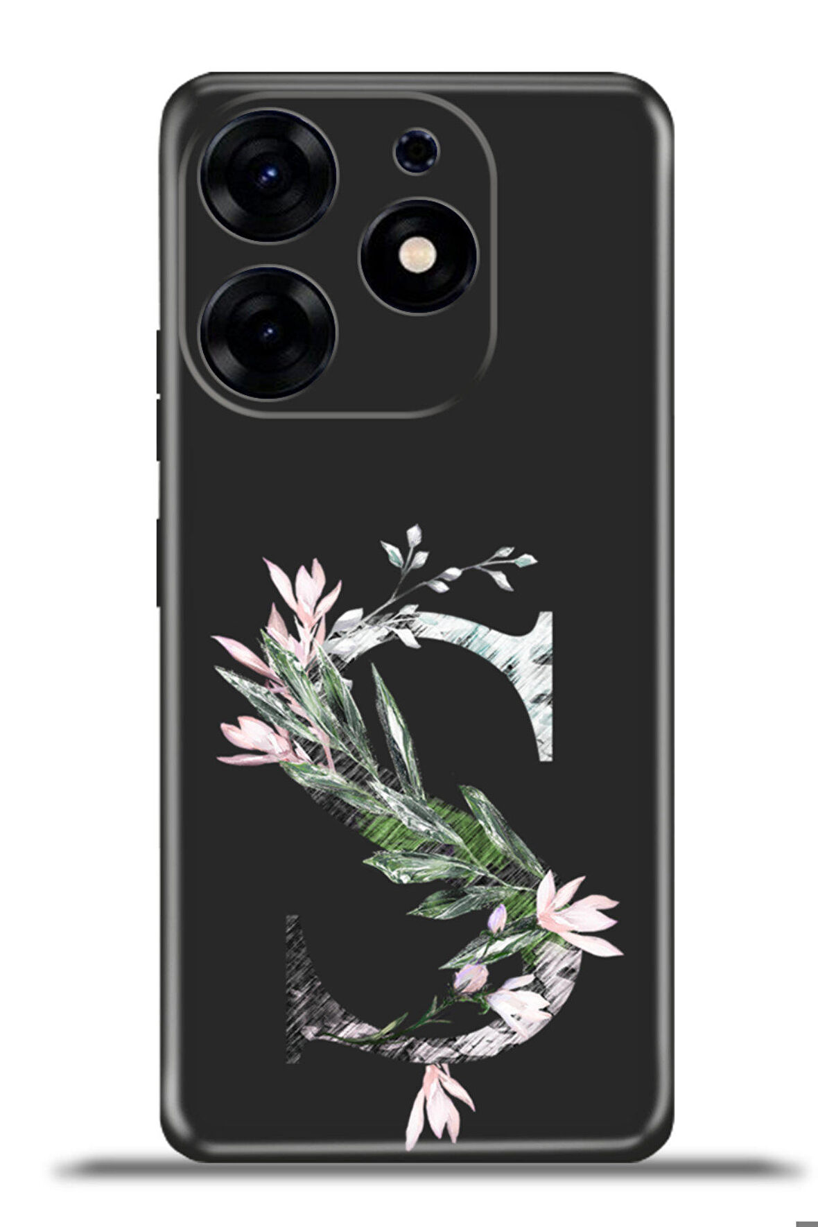 Tecno Spark 10 Pro Esnek Silikon Kamera Koruma Kişiye Özel Harfler Flora - Ş Harfi