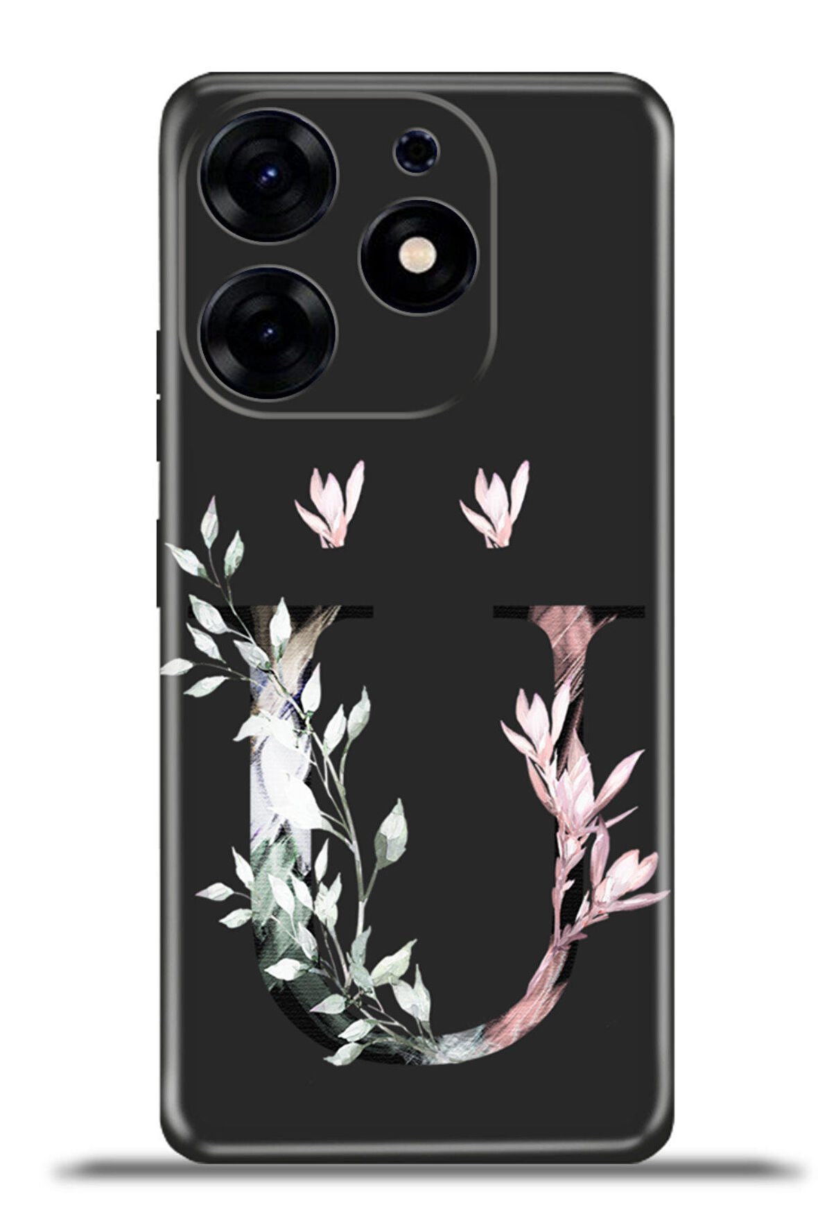 Tecno Spark 10 Pro Esnek Silikon Kamera Koruma Kişiye Özel Harfler Flora - Ü Harfi