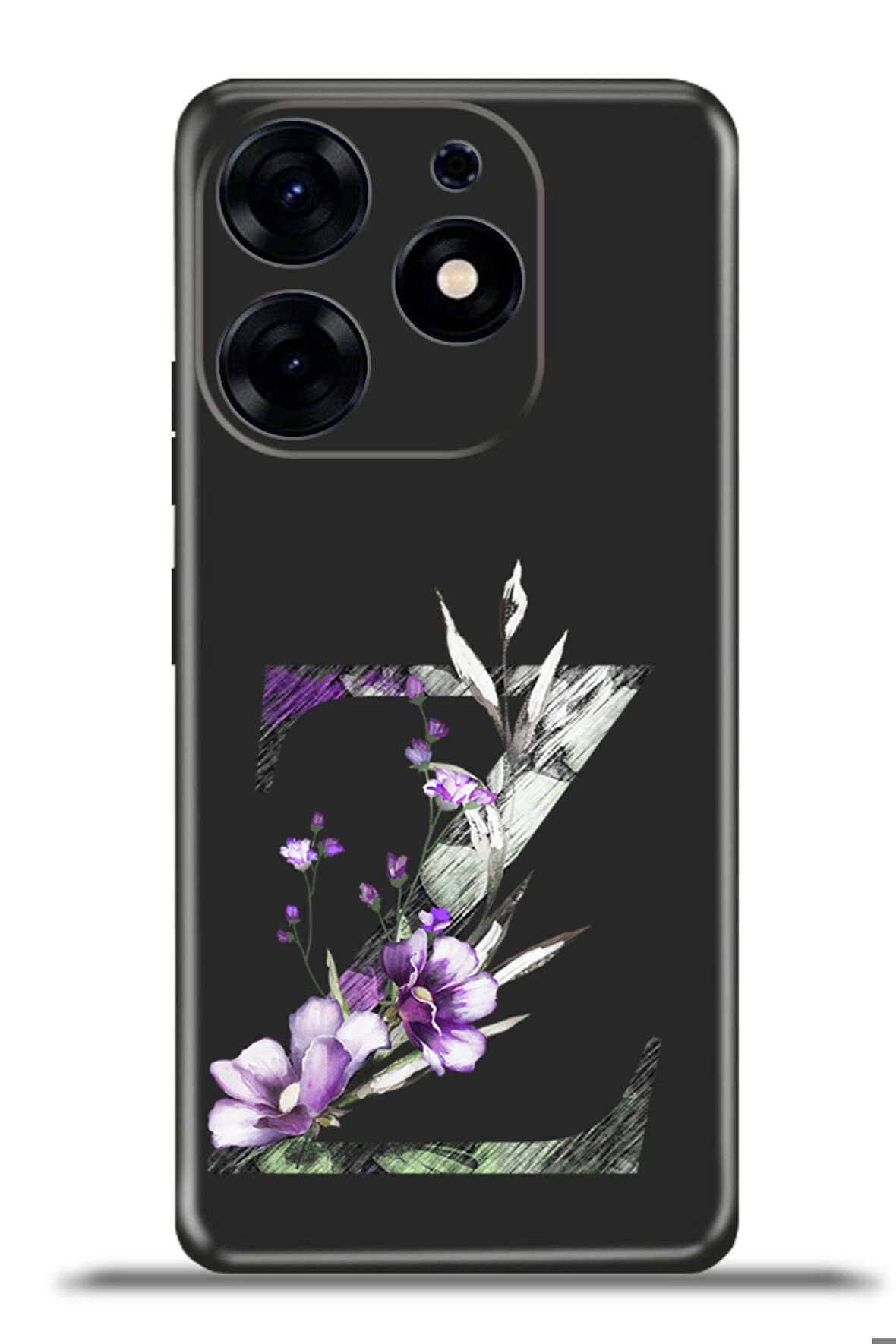 Tecno Spark 10 Pro Esnek Silikon Kamera Koruma Kişiye Özel Harfler Flora - Z Harfi