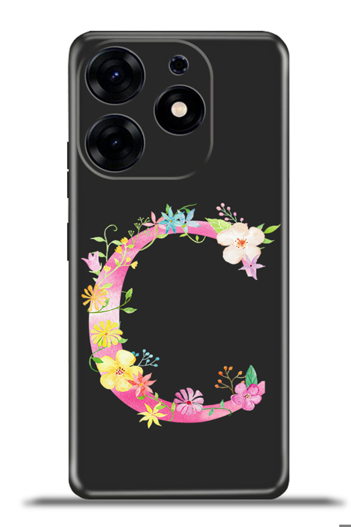 Tecno Spark 10 Pro Esnek Silikon Kamera Koruma Kişiye Özel Harfler Kai - C Harfi