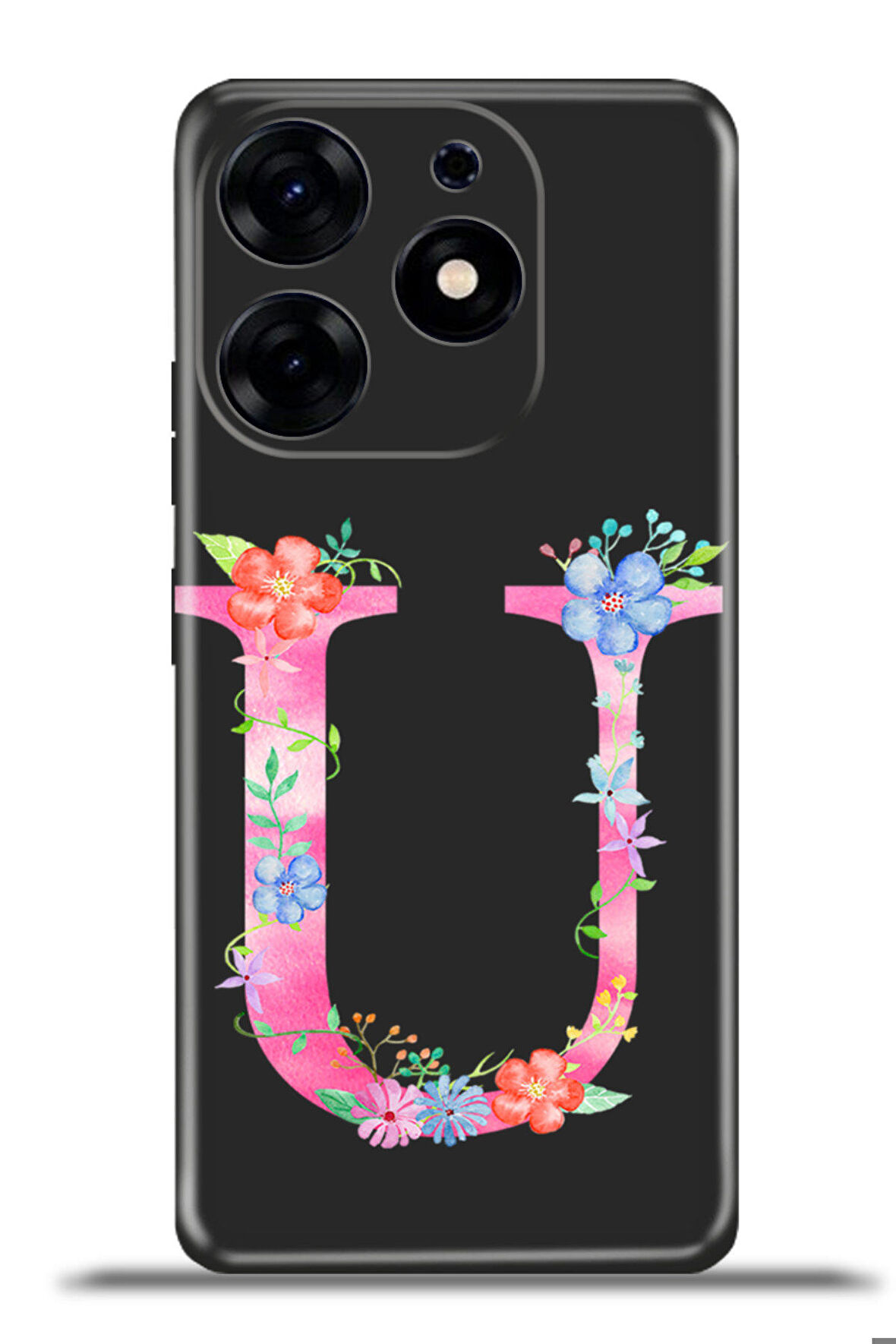 Tecno Spark 10 Pro Esnek Silikon Kamera Koruma Kişiye Özel Harfler Kai - U Harfi