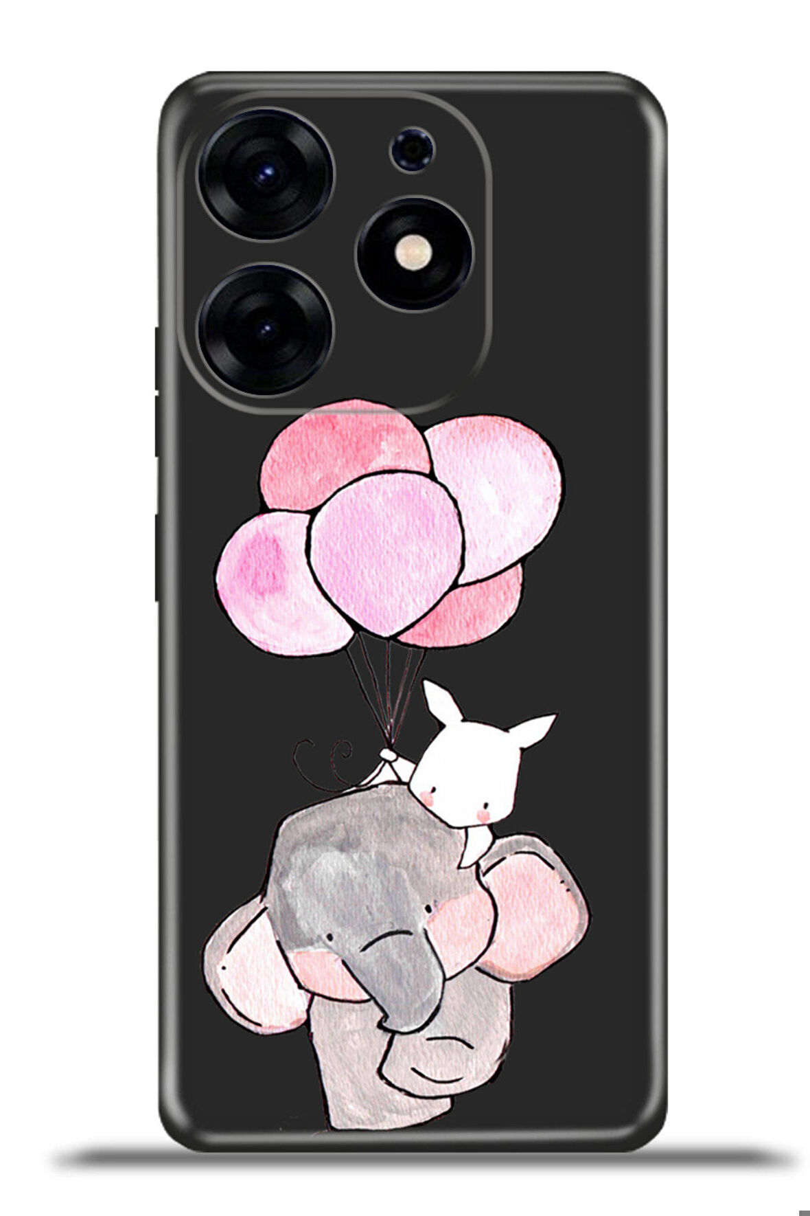Tecno Spark 10 Pro Esnek Silikon Kamera Koruma 4k Desenli Özel Tasarım - Fil Tavşan