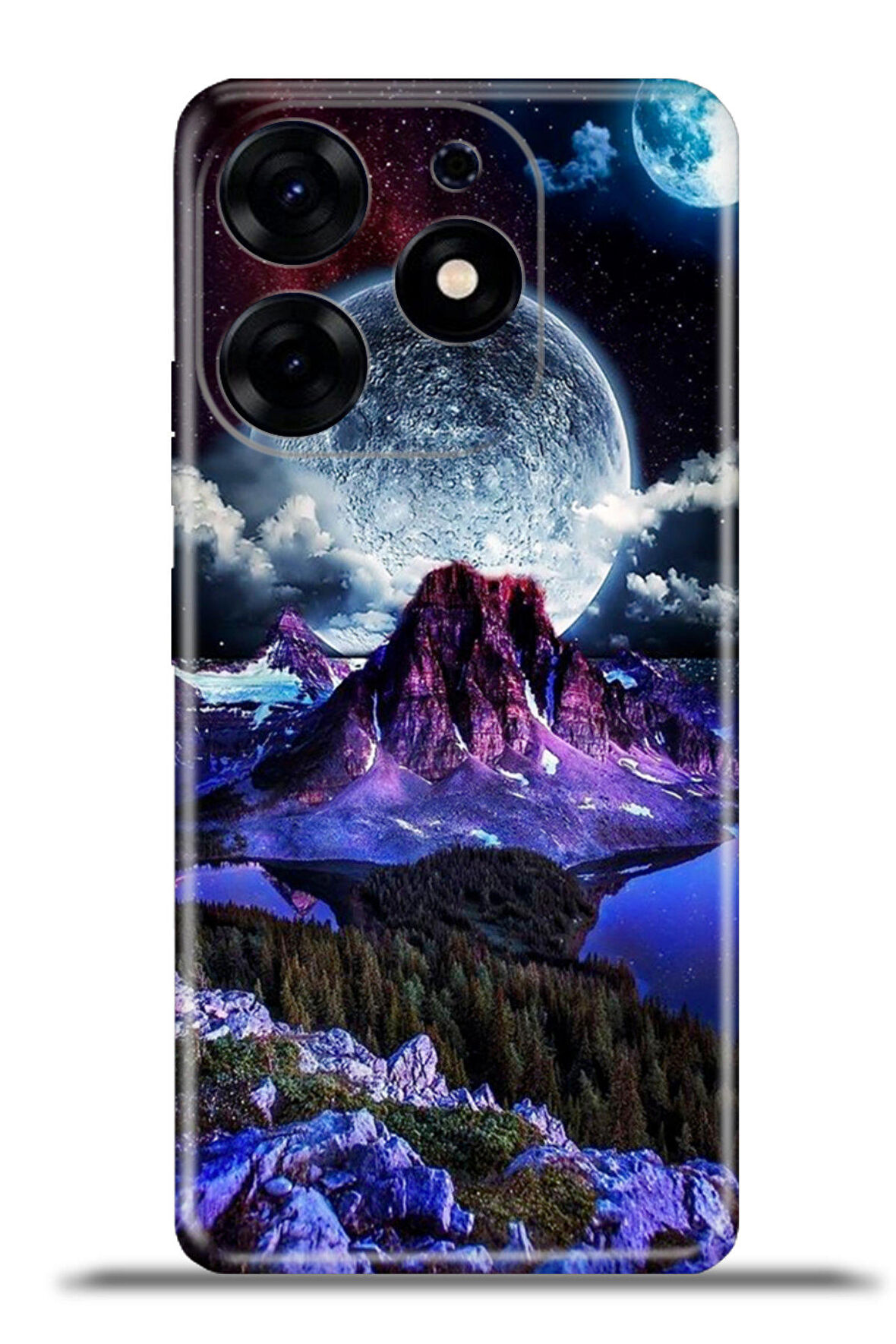 Tecno Spark 10 Pro Esnek Silikon Kamera Koruma 4k Desenli Özel Tasarım - Moonlight
