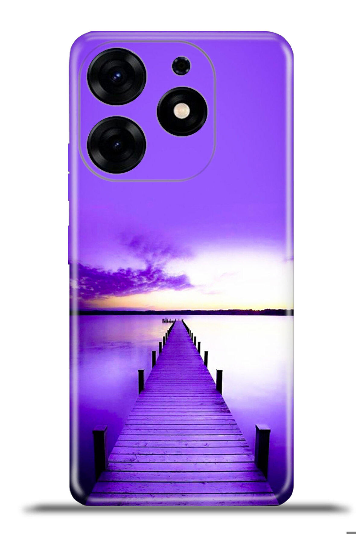 Tecno Spark 10 Pro Esnek Silikon Kamera Koruma 4k Desenli Özel Tasarım - Mor İskele