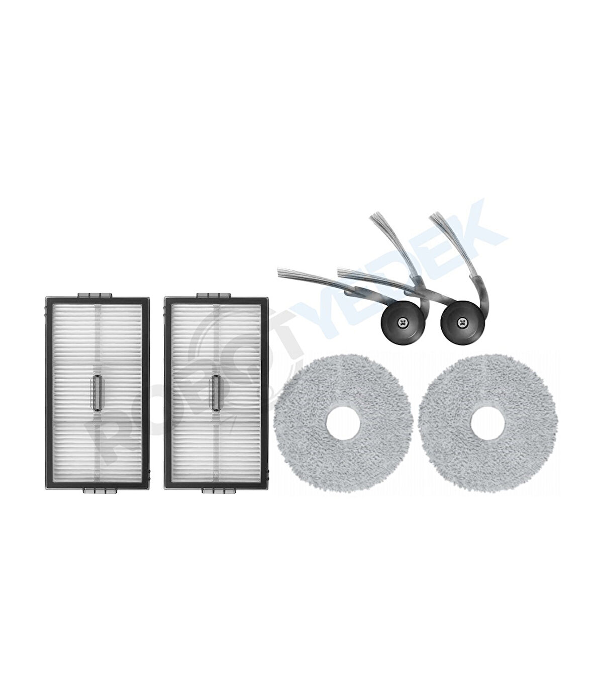 Roborock QRevo CurvX Uyumlu Hepa Filtre Yan Fırça Mop-6 Parça