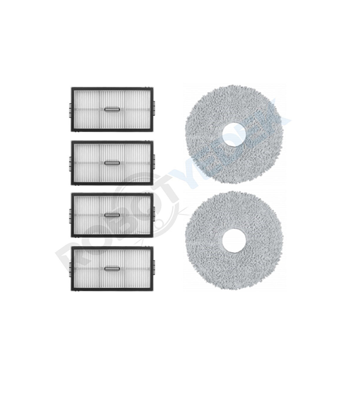 Roborock QRevo CurvX Uyumlu Hepa Filtre ve Mop-6 Parça