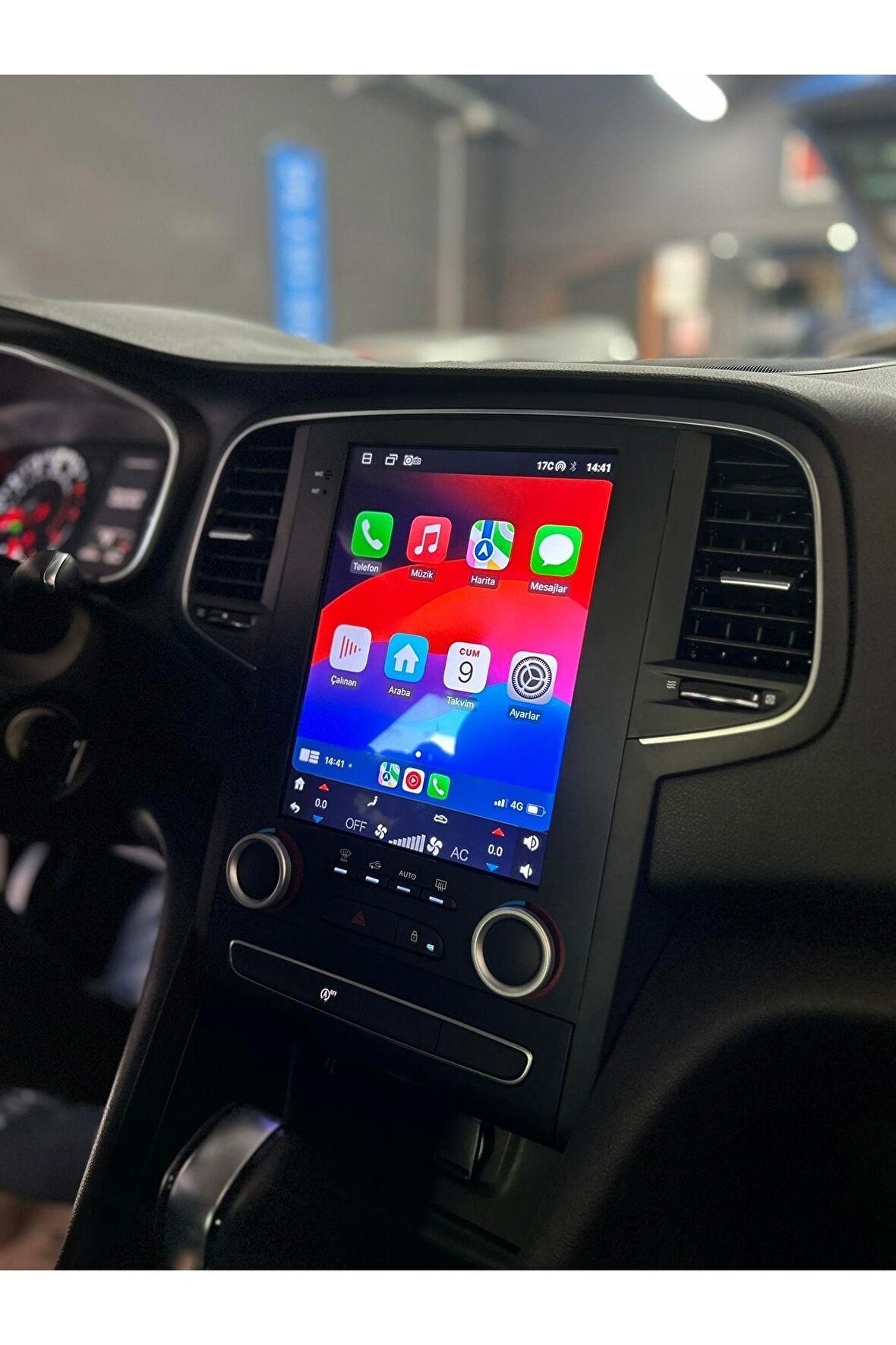 Renault Megane 4 Tesla Çerçeveli Android 12 Multimedya Carplay 2GB RAM+32GB HDD Navgiasyon Ekran