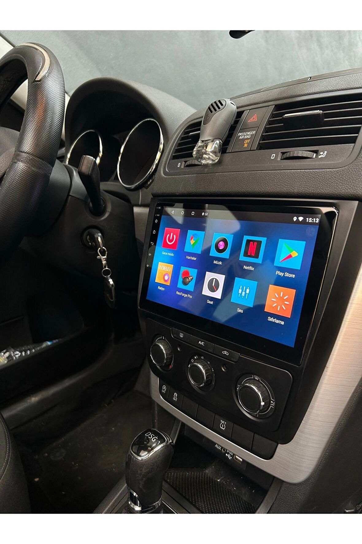 Skoda Yeti Çerçeveli Android 12 Multimedya Carplay 2GB RAM+32GB HDD Navigasyon Ekran 
