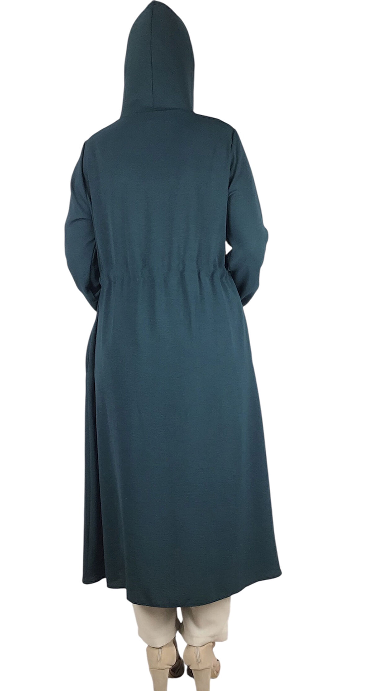 KADIN KAPŞONLU BELİ İP DETAYLI YANDAN CEPLİ İNCE AYROBİN SPOR KAP