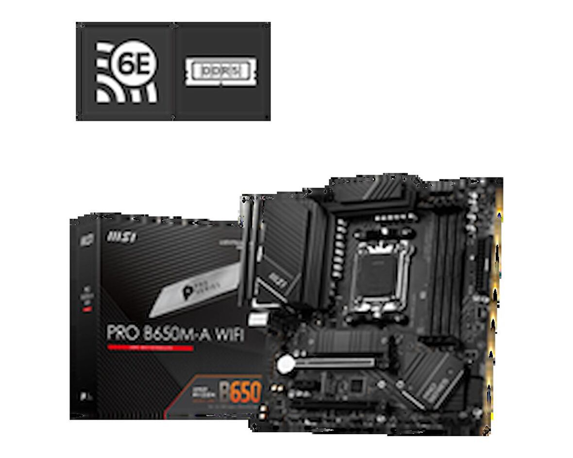 MSI Pro B650M-A AMD B650 AM5 DDR5 6400 MHz Gaming Anakart