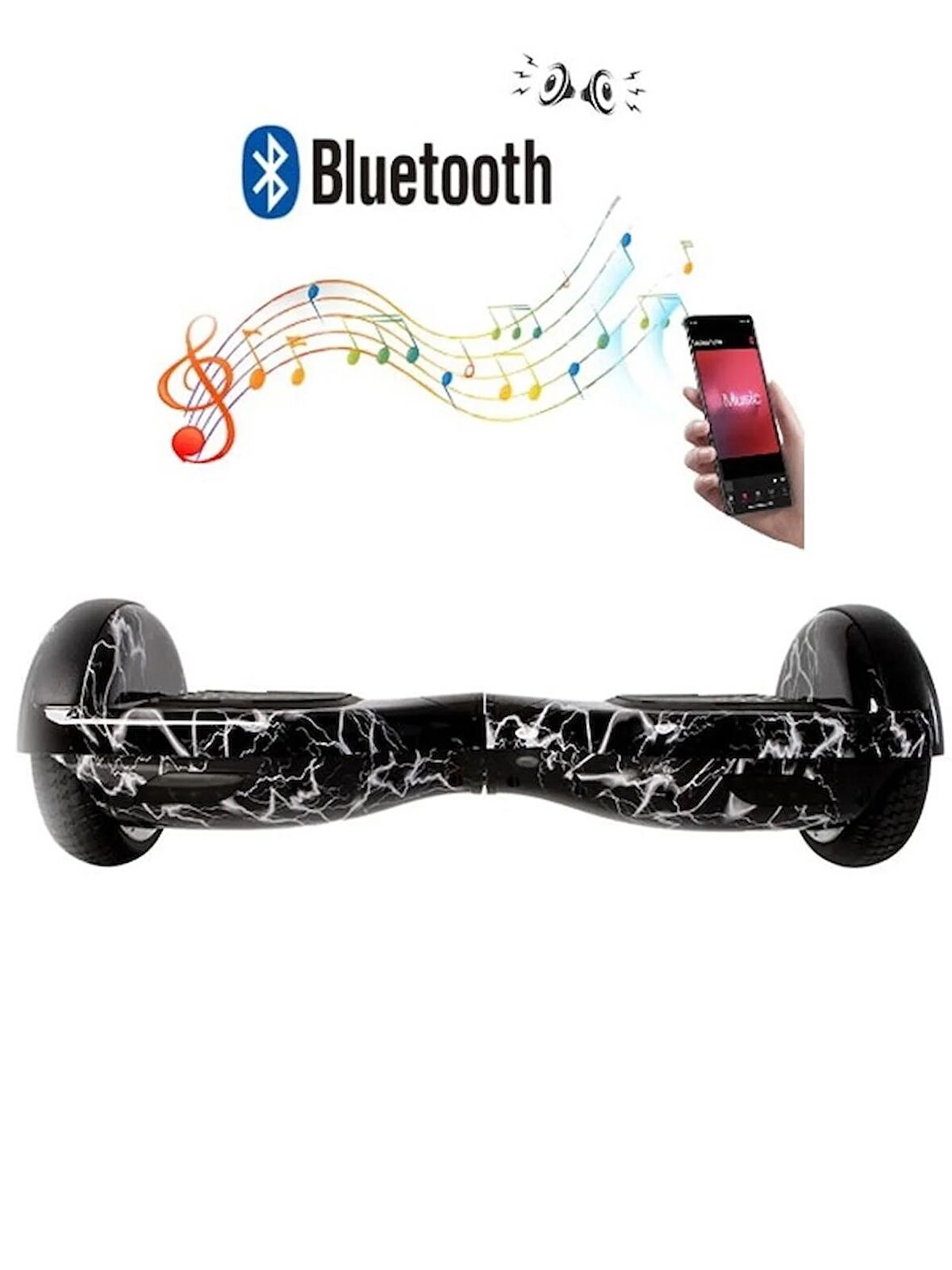 CityMate Elektrikli Kaykay Hoverboard Bluetooth Hoparlörlü 6.5 Inch Grafiti D02